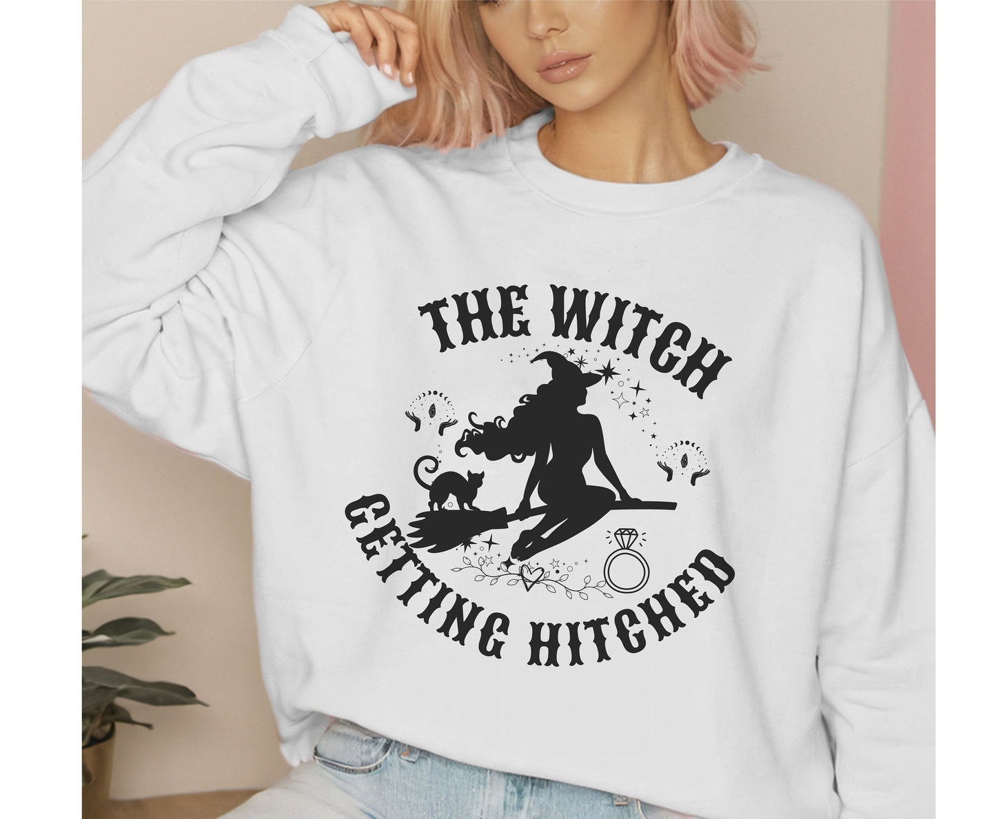 The Witch Bride Shirt Unisex bride t-shirt for occultic sorcery with Cat. Unisex shirt for men women.