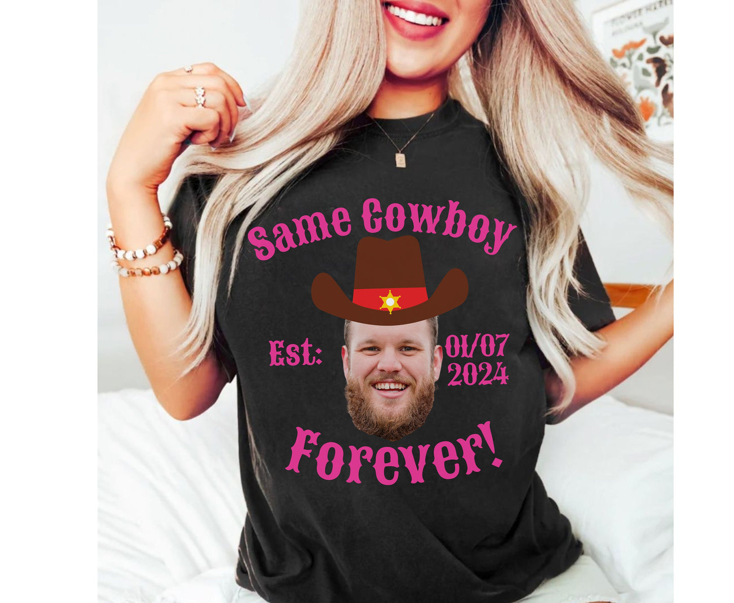 Cowboy forever gift for bride to be, bachelorette shirt, hen do shirt, hen party shirt, cowboy western themed hen party shirt, bride bridesmaid shirt