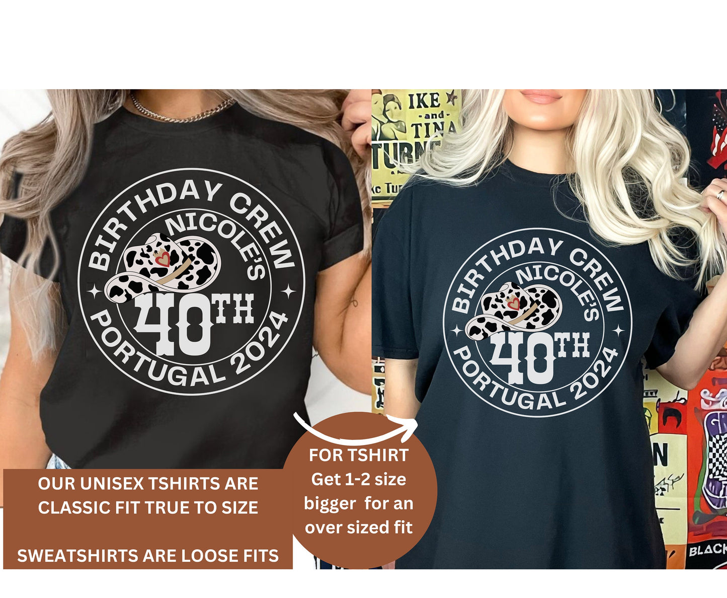 Cowgirl themed 40th birthday shirt, western themed boho birthday shirt for birthday 40th