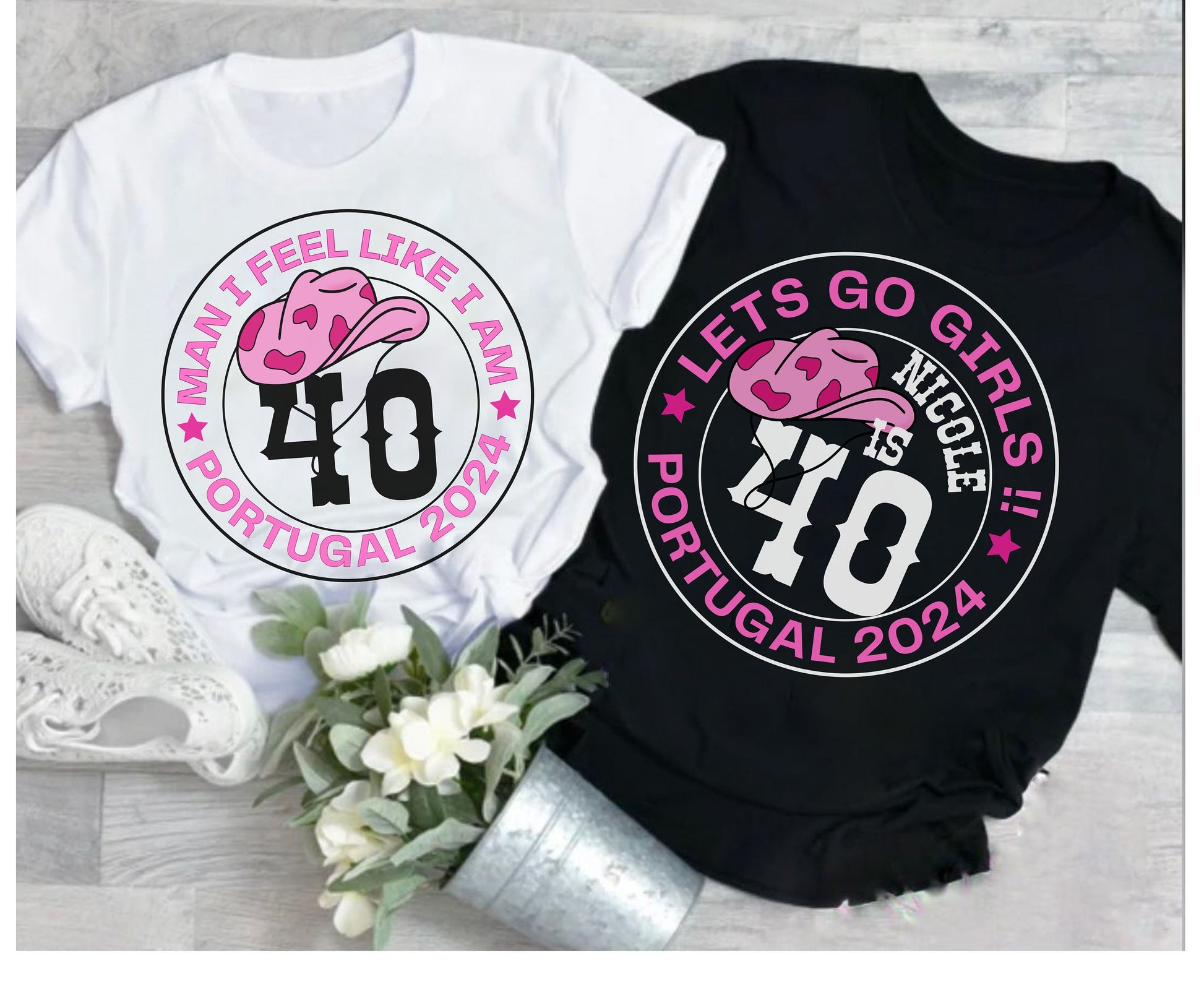 Cowgirl themed 40th birthday shirt, western themed boho birthday shirt for birthday 40th