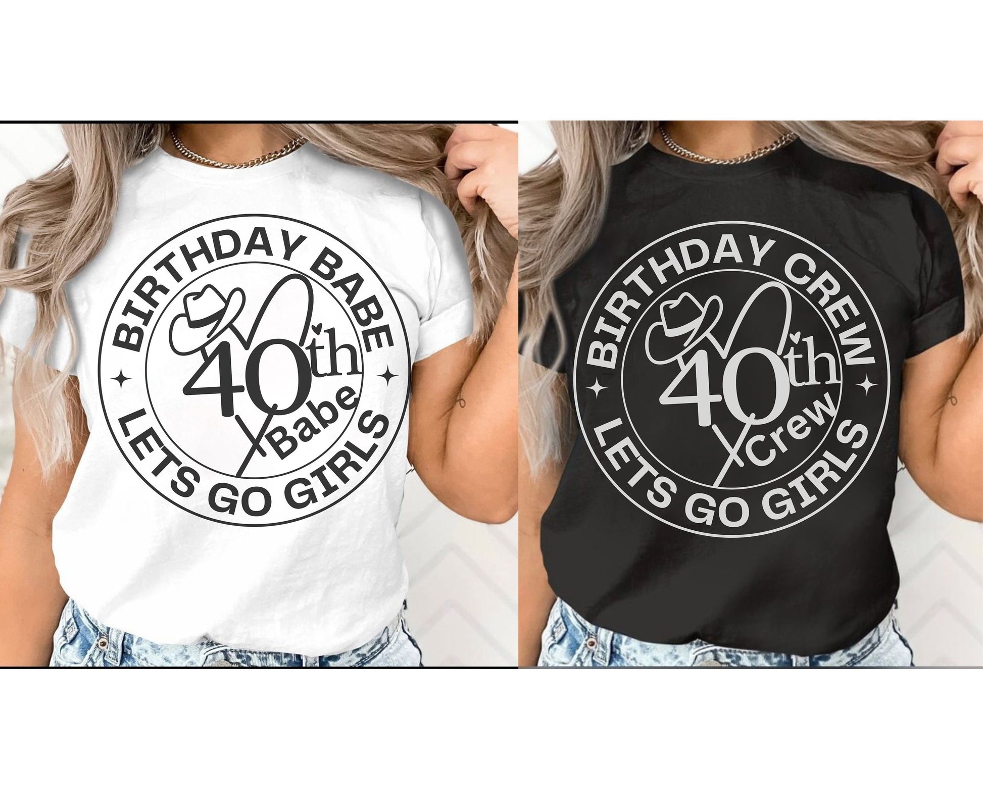 Cowgirl themed 40th birthday shirt, western themed boho birthday shirt for birthday 40th