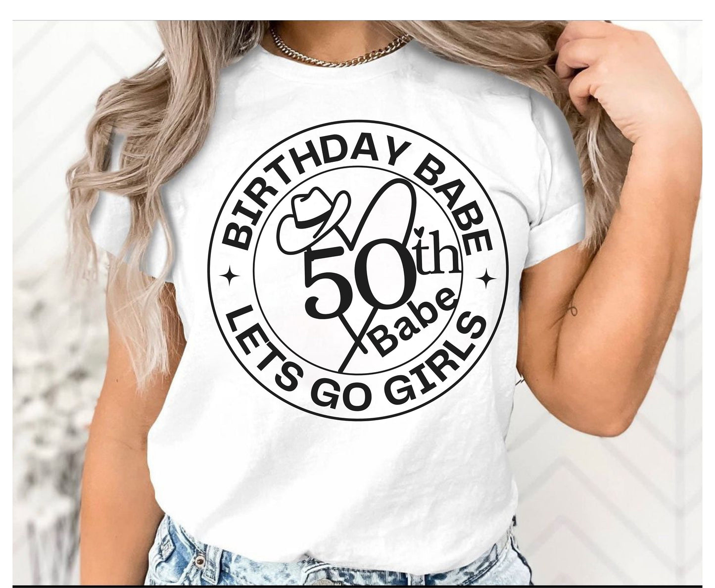 Cowgirl themed 50th birthday shirt, western themed boho birthday shirt for birthday 50th