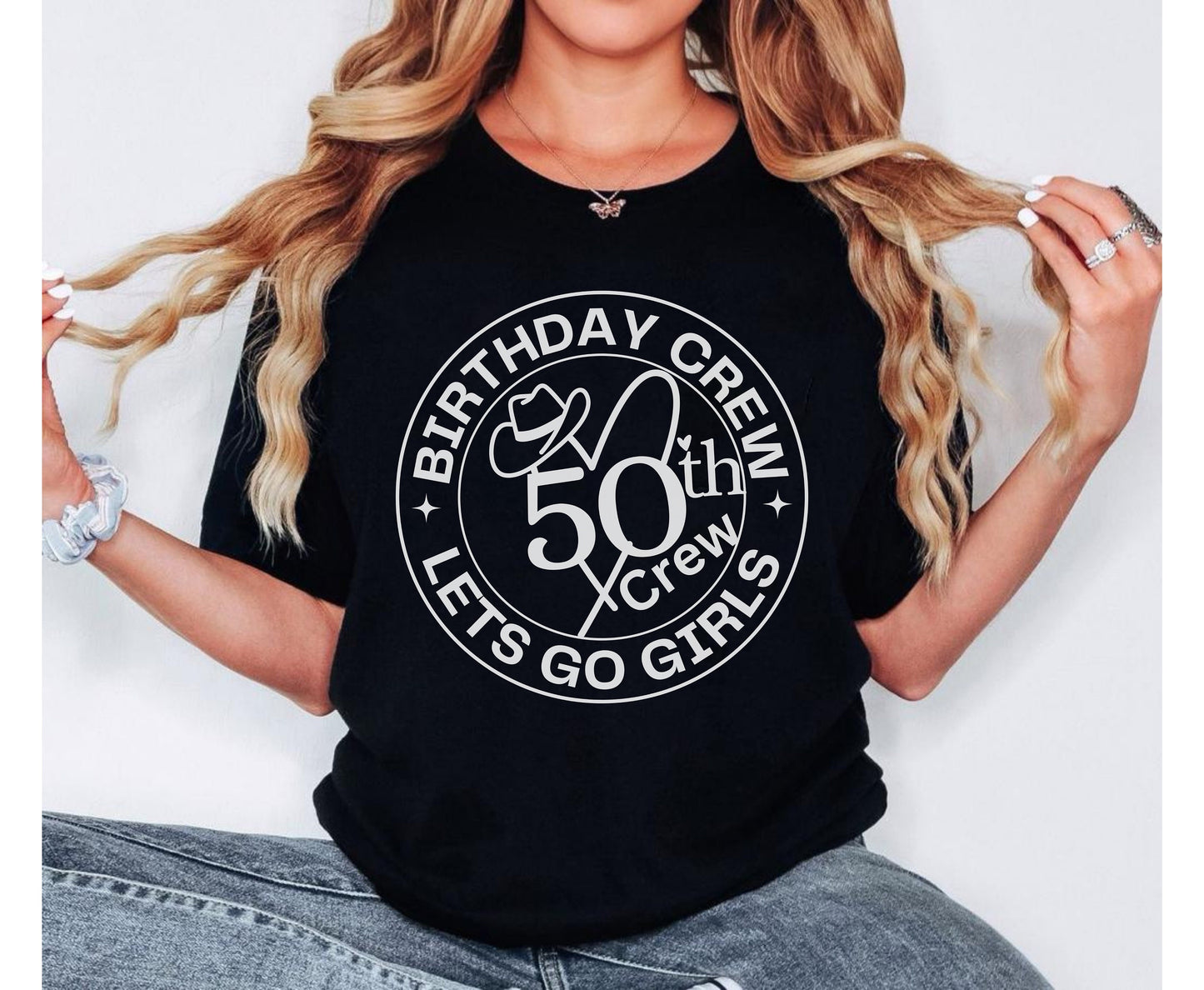 Cowgirl themed 50th birthday shirt, western themed boho birthday shirt for birthday 50th