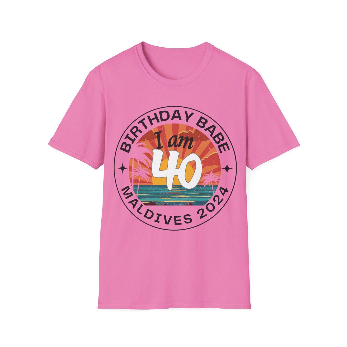 40th Retro Beach Themed Birthday Tshirt - Matching Group Shirt