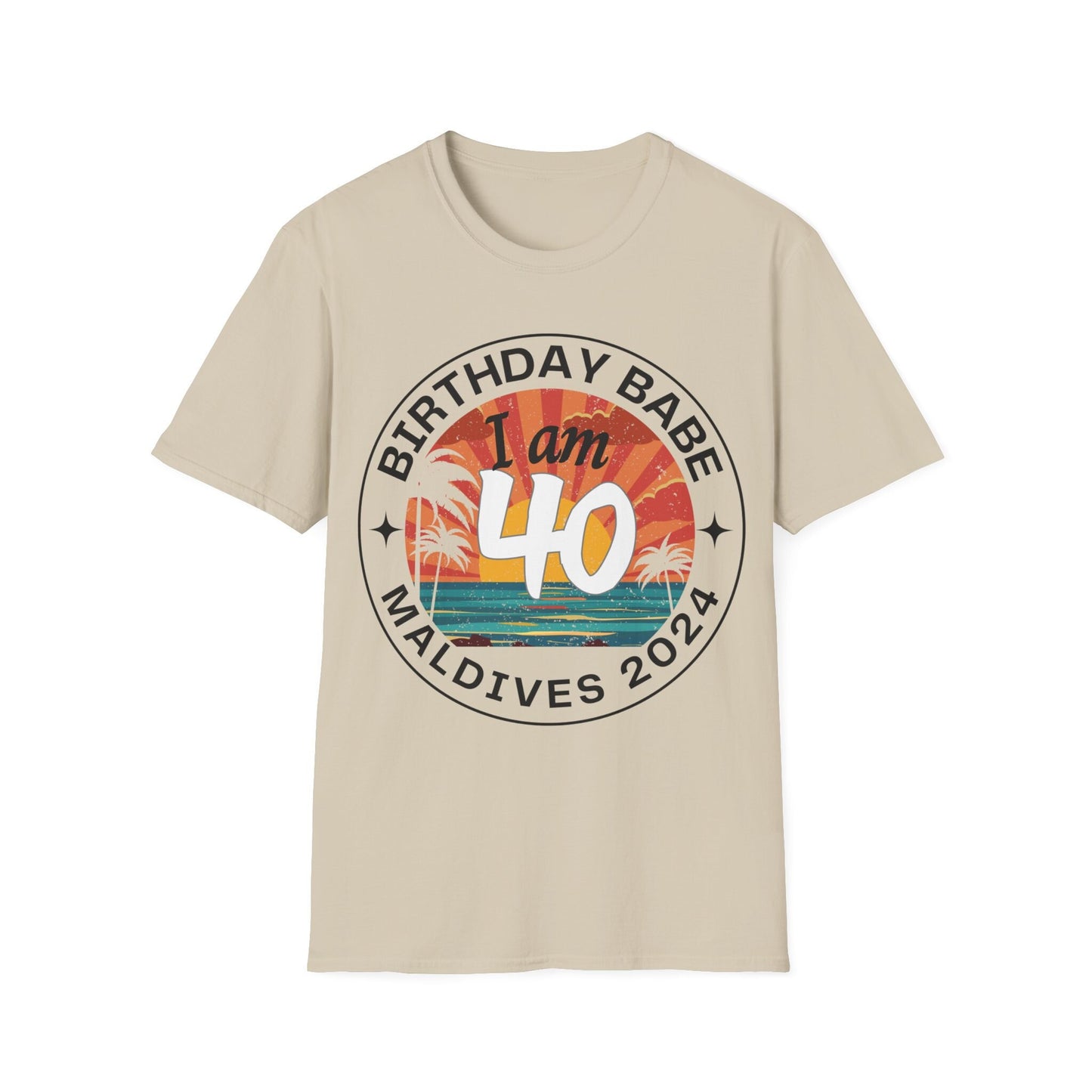 40th Retro Beach Themed Birthday Tshirt - Matching Group Shirt