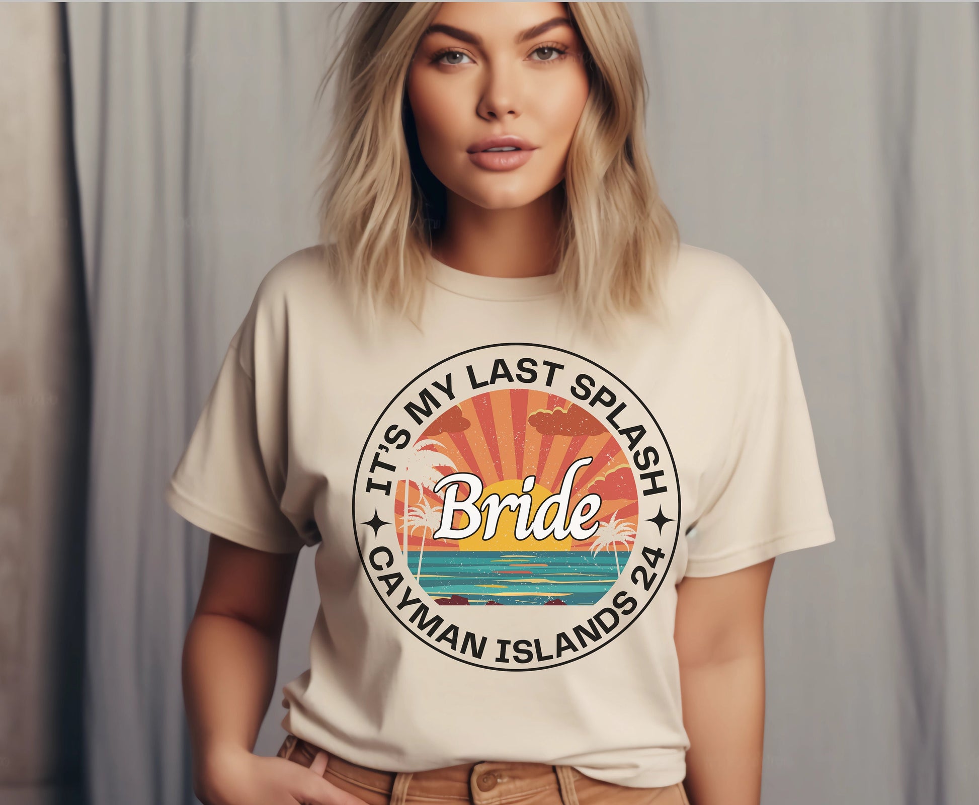 Beach Themed Retro Bachelorette Boho Bridal Shower Shirt for Men women Hen do Party