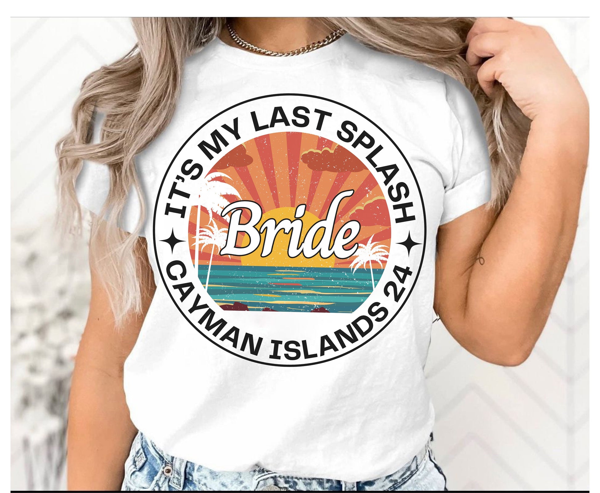 Beach Themed Retro Bachelorette Boho Bridal Shower Shirt for Men women Hen do Party