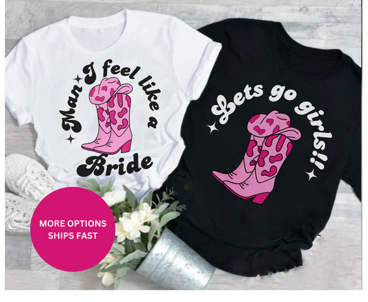 Western Last Rodeo Brides Maid Shirt for Hen Party Bachelorette gifts for men women. Country Themed Hen Party Shirt