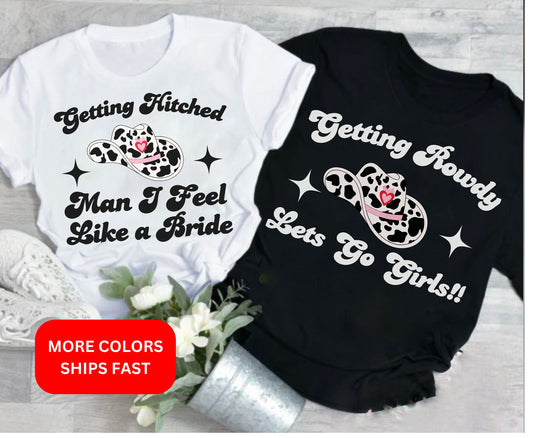 western bride and bridesmaid shirt for men women