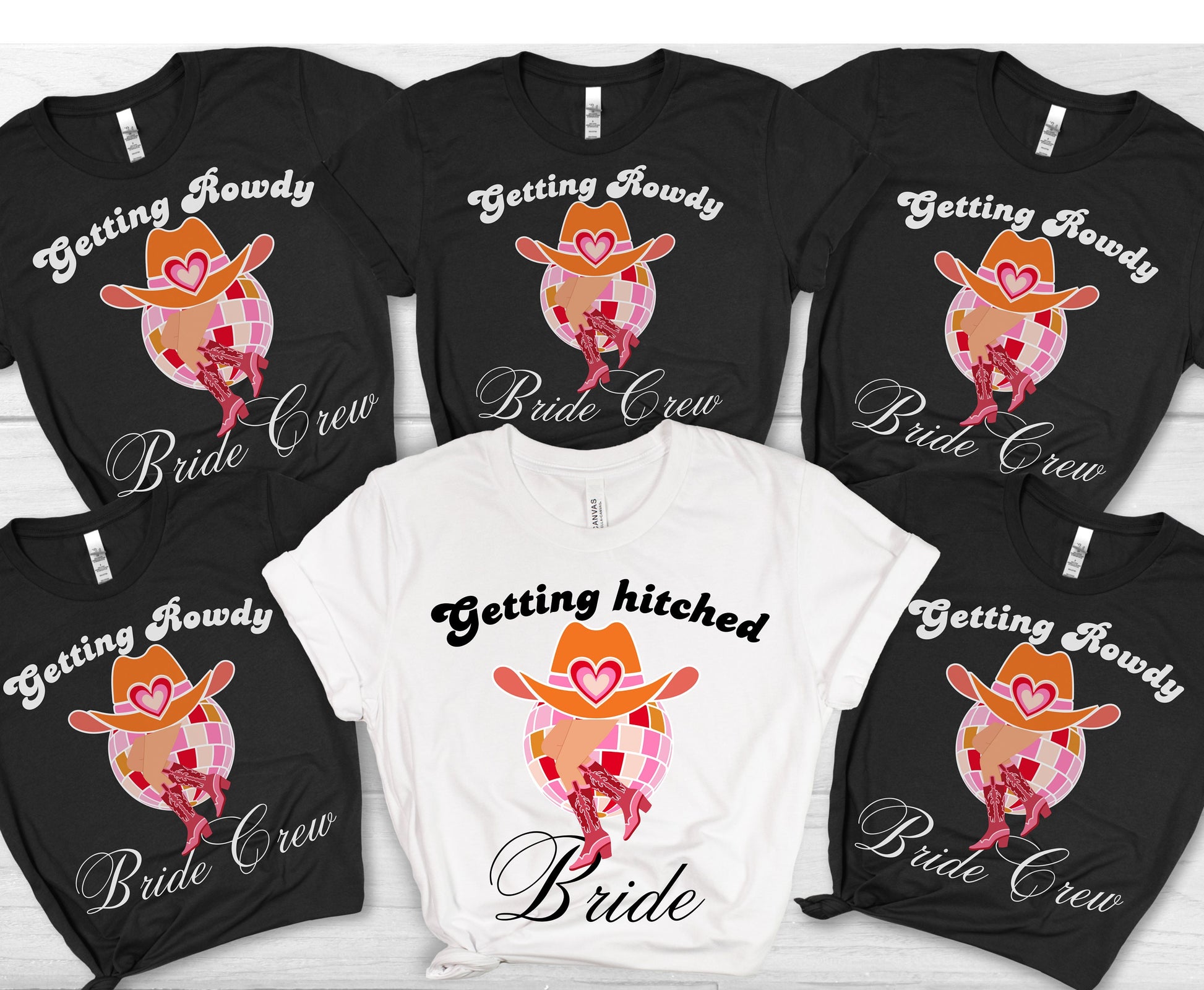 Bride Crew Matching Group Tshirts Birthday Girls Hen Party Tees Birthday Queen Matching Group Tshirts getting hitched