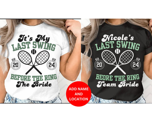 Tennis themed bachelorette shirt for hen party