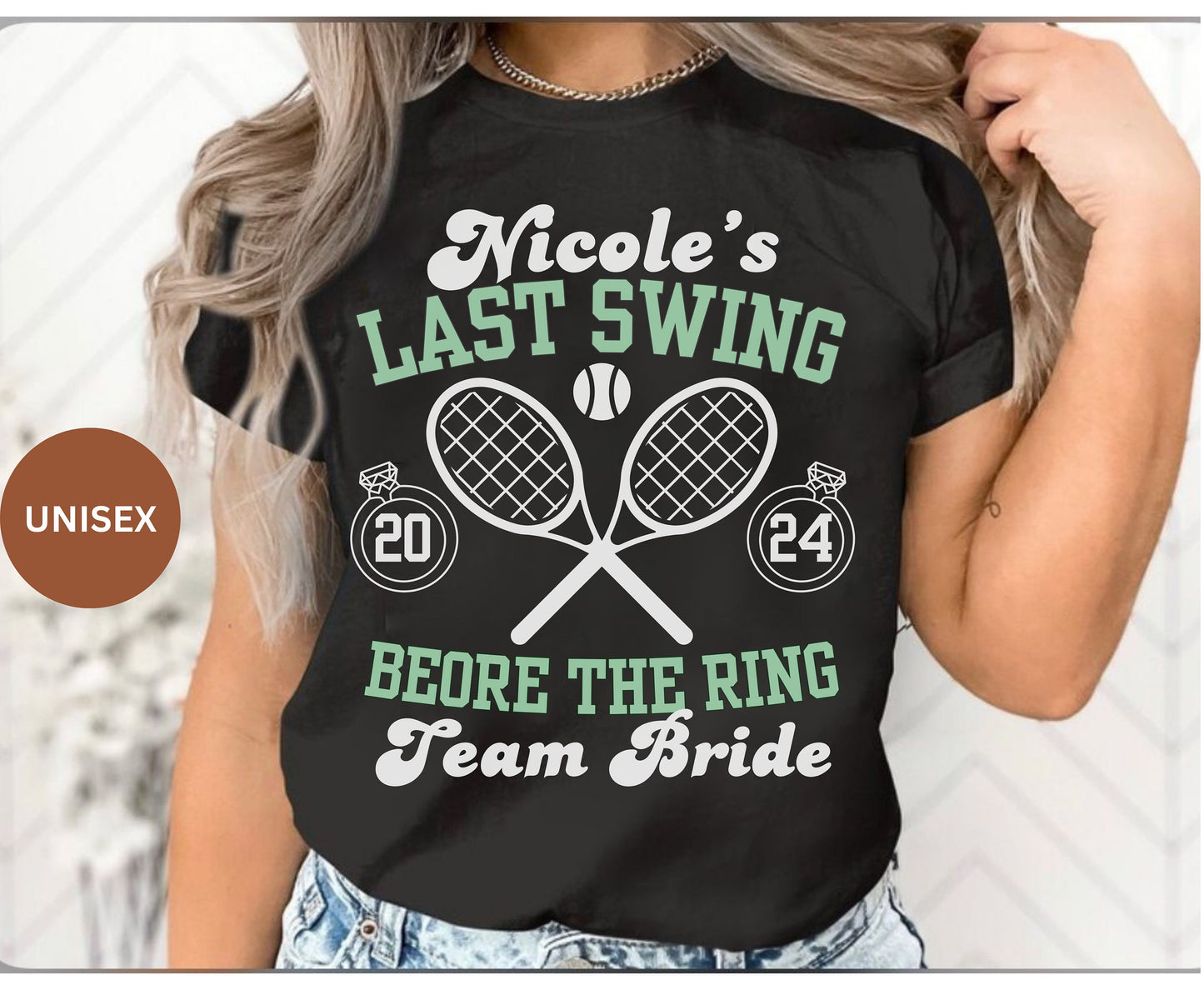 Tennis themed bachelorette shirt for hen party