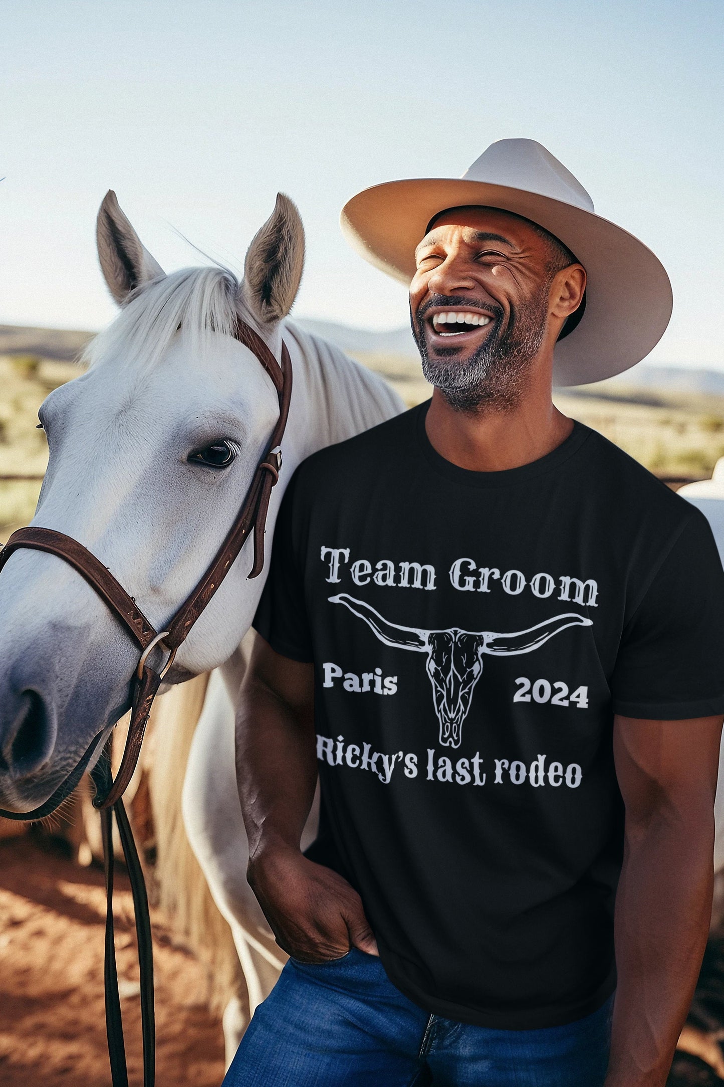 Cowboy western groom shirt for men bachelor eve stag party shirt