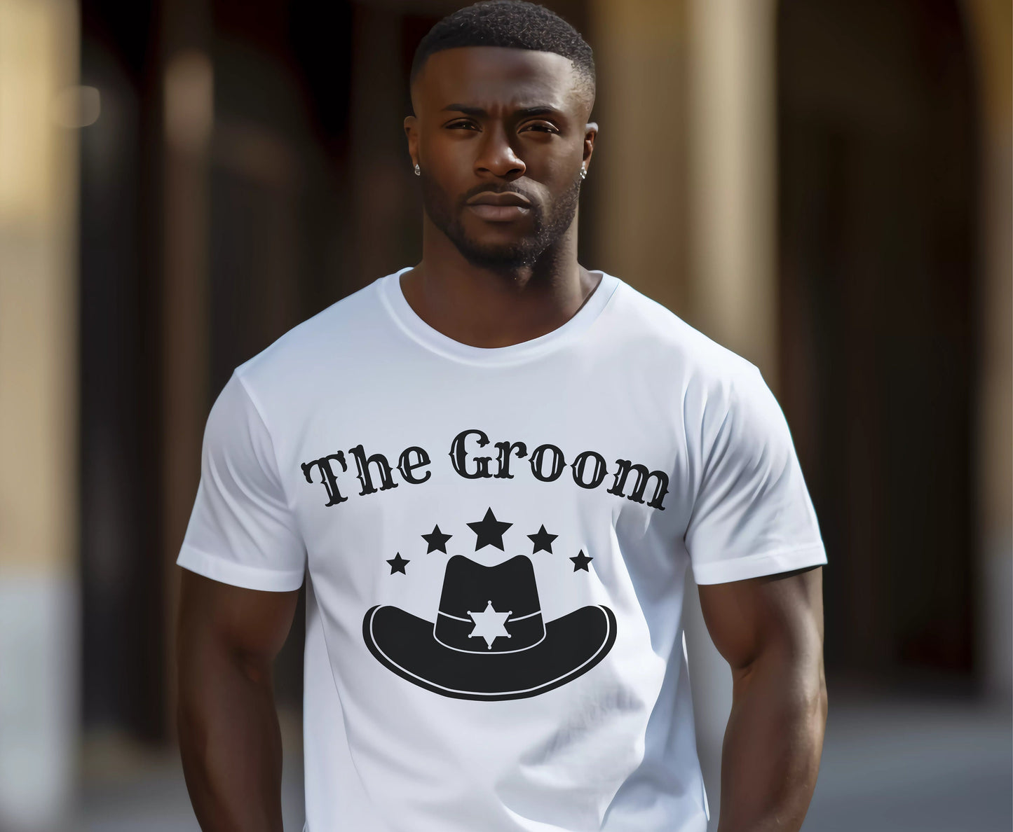 Cowboy western groom shirt for men bachelor eve stag party shirt