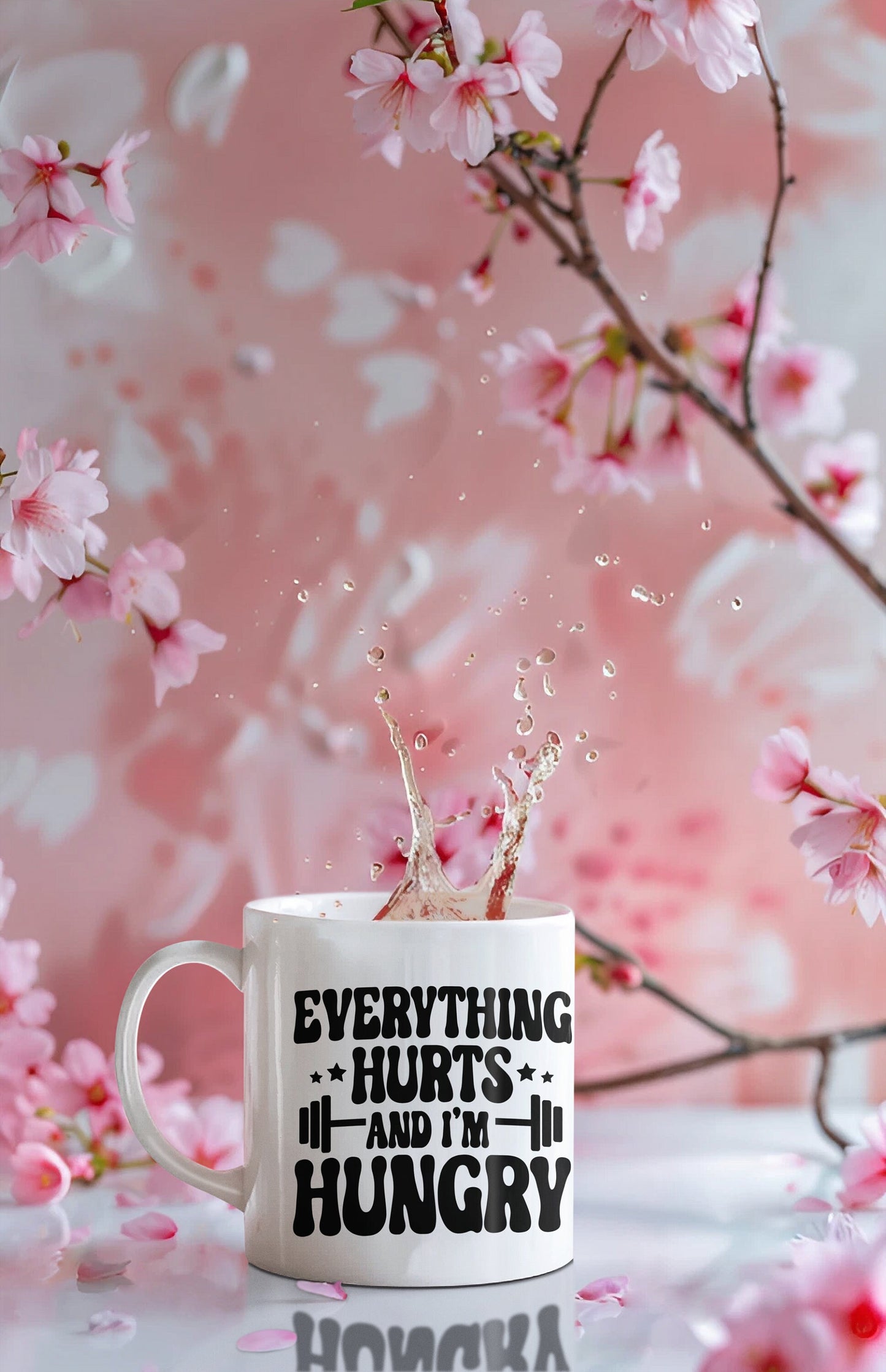 Everything hurts and im hungry funny gym mug for her, funny workout gift for Weightlifter, Fitness Mug Gifts, Workout Mug Retro Workout gift