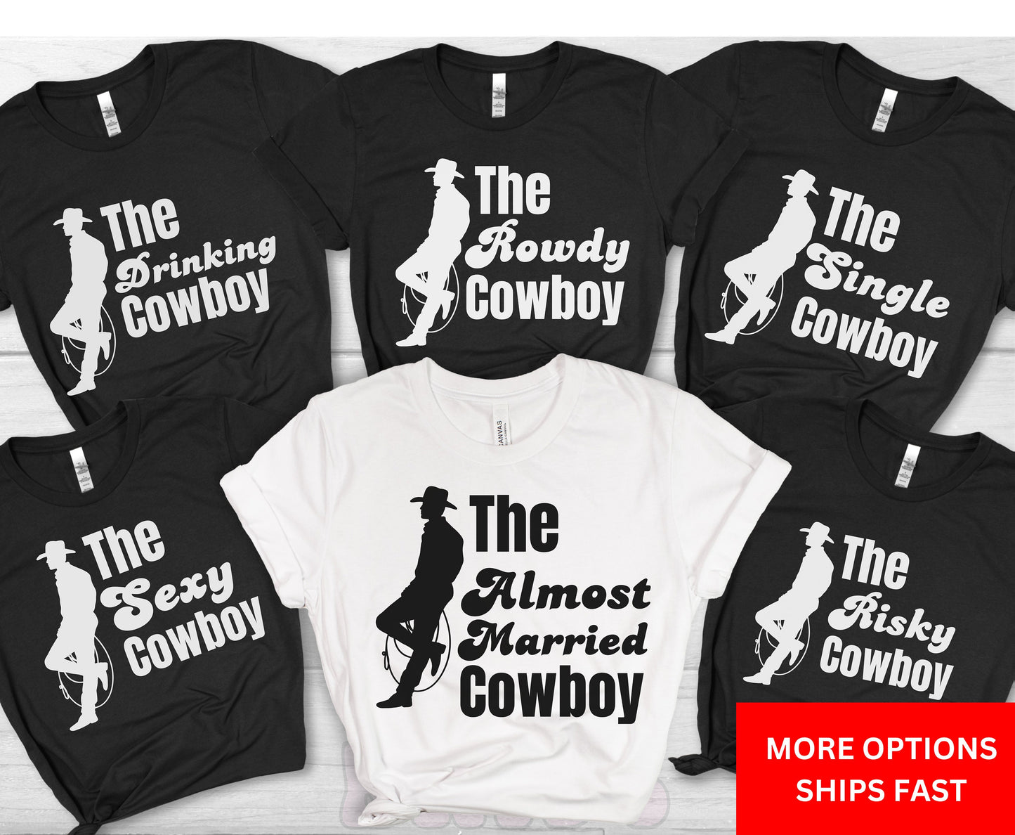 Western Themed Stag Party T Shirts - Cowboy Bachelor Party Shirts