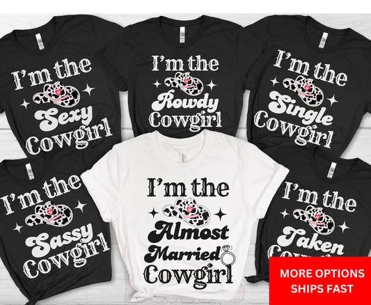 Lustiges Western-Themen-Junggesellinnenabschied-T-Shirt Last Rodeo Cowgirl Braut Crew Country Bachelorette Shirts Geschenk für Cowboy Team Braut Brautjungfern-Shirt