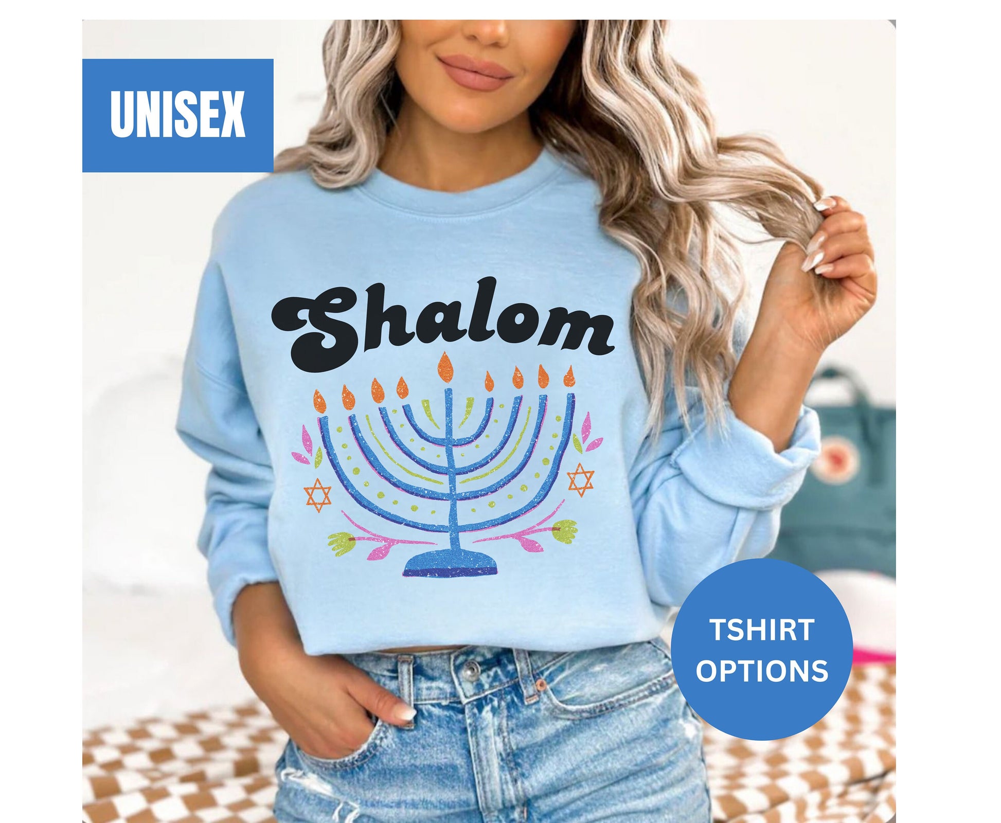 Hannukah Shalom shirt gift for men women jewish party shirt gifts for mom dad wife husband matching family shirt