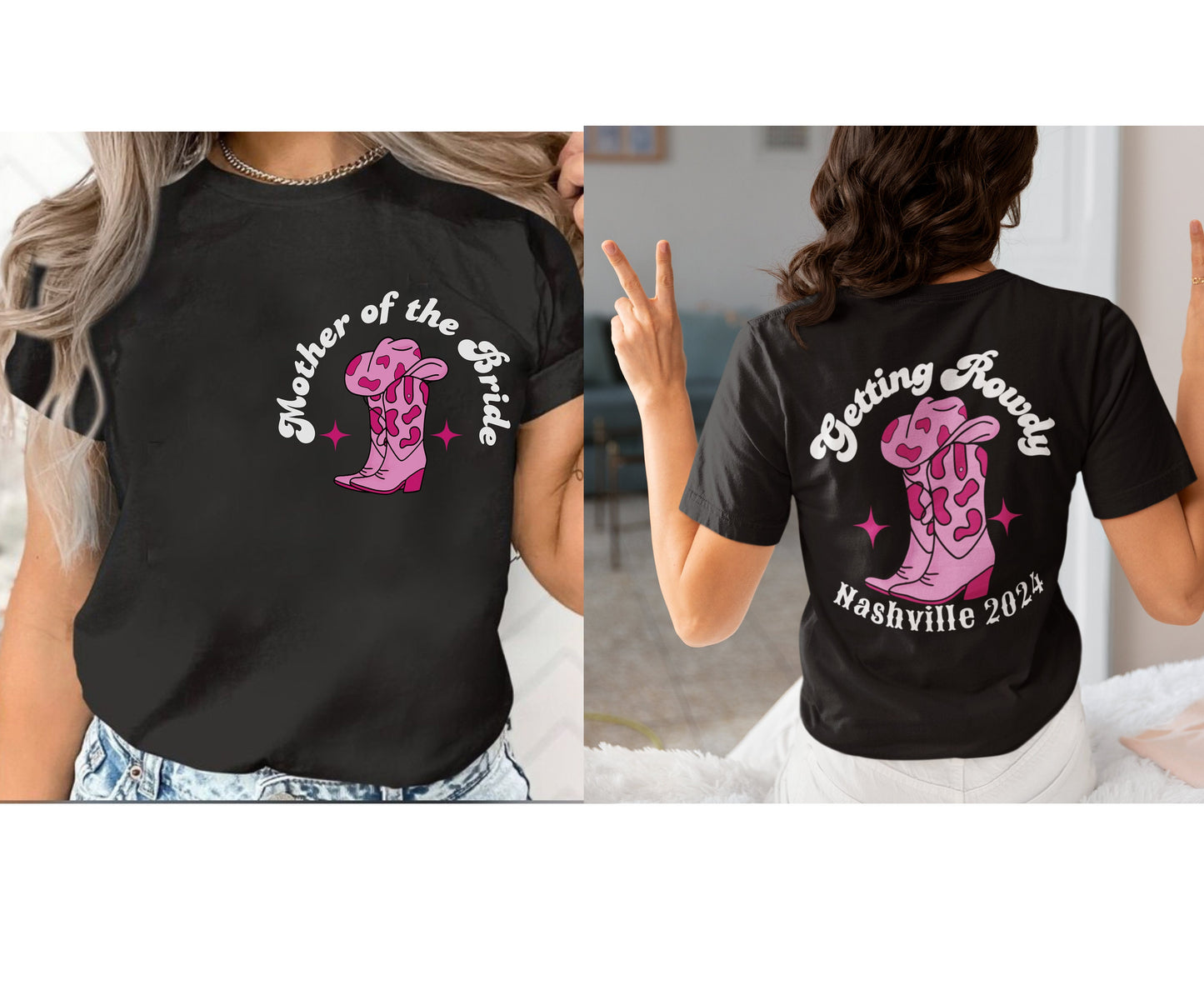 Trendy Western Themed Hen Party T Shirt Getting Hitched Cowgirl Country Bachelorette Shirts Gift for Cowboy Team bride Bridesmaid Crew Shirt