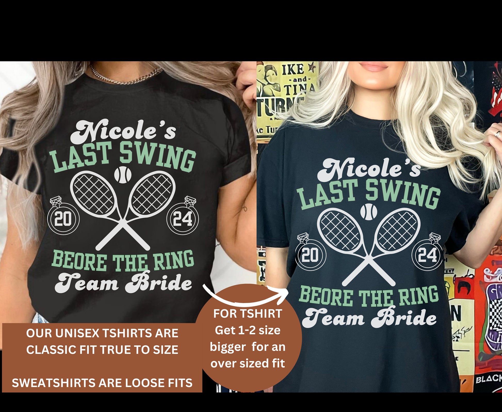 Tennis themed bachelorette shirt for hen party