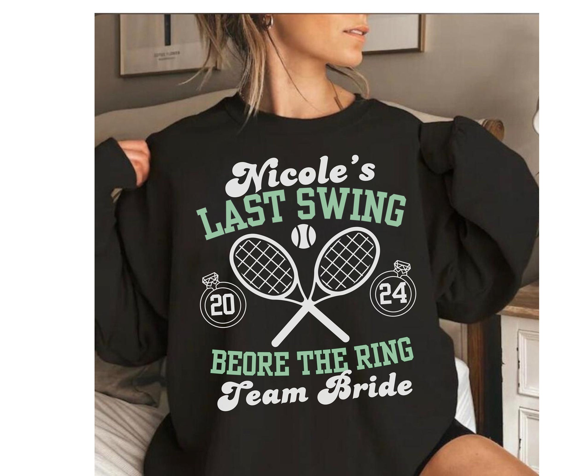 Tennis themed bachelorette shirt for hen party