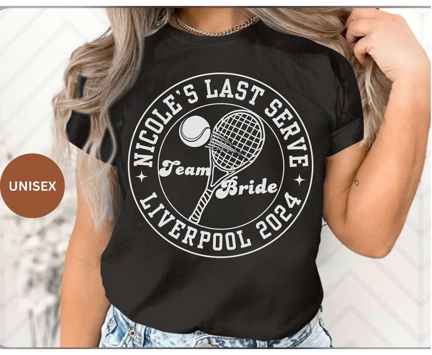 Tennis themed bachelorette shirt for hen party