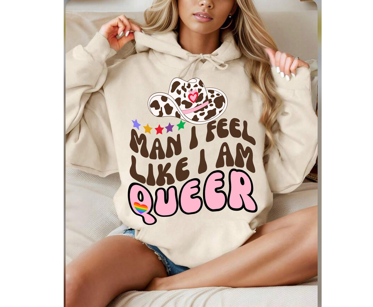 Man I feel like I am QUEER Pride Month Shirt gifts for They Them, Gay Lesbian Pride Month LGBTQ+ Queer Tshirt Sweatshirt Hoodie Gift