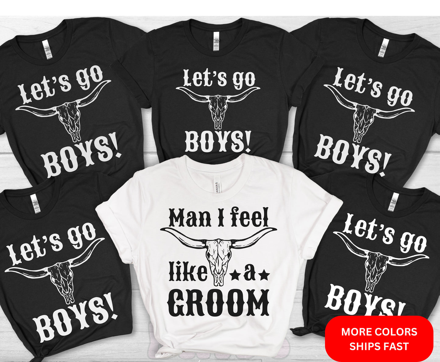 Western Theme Stag Party T-Shirts - Cowboy Cowgirl Rodeo Groomsmen Gifts