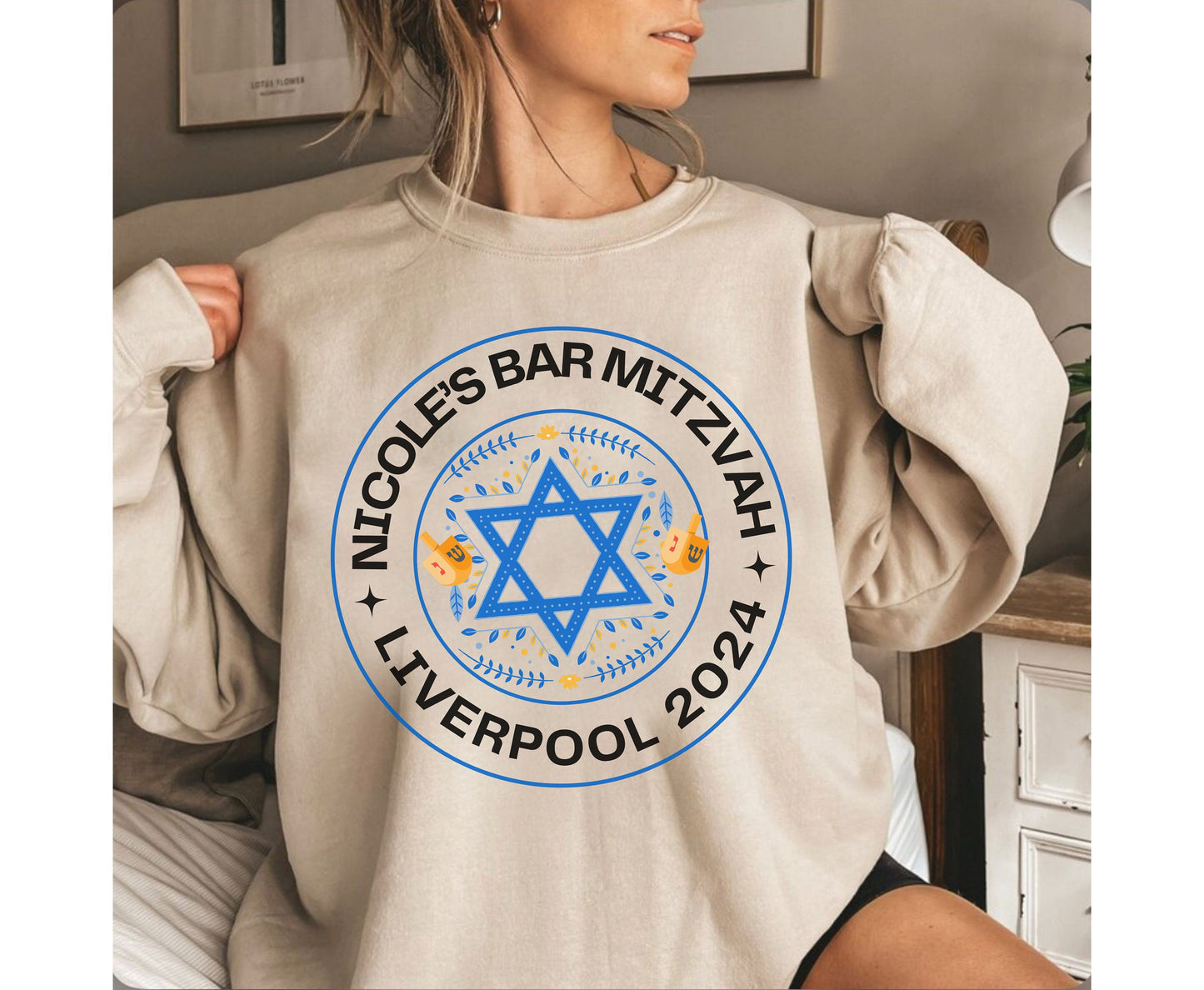 Custom Jewish Shirt Hanukkah Tshirt Sweatshirt Hoodie Trendy Chanukah family matching shirts gift for Hebrew mom dad men women Israeli party