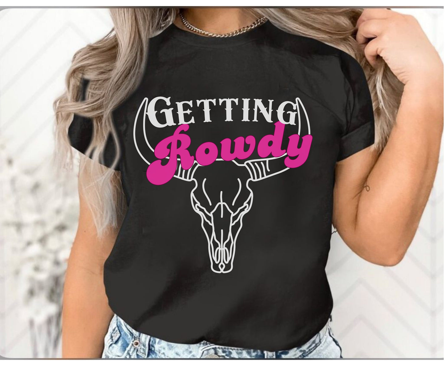 Getting Hitched Western Themed Hen Party T Shirt Cowgirl Bride Crew Country Bachelorette Shirts Gift for Cowboy Team bride Bridesmaid Shirt