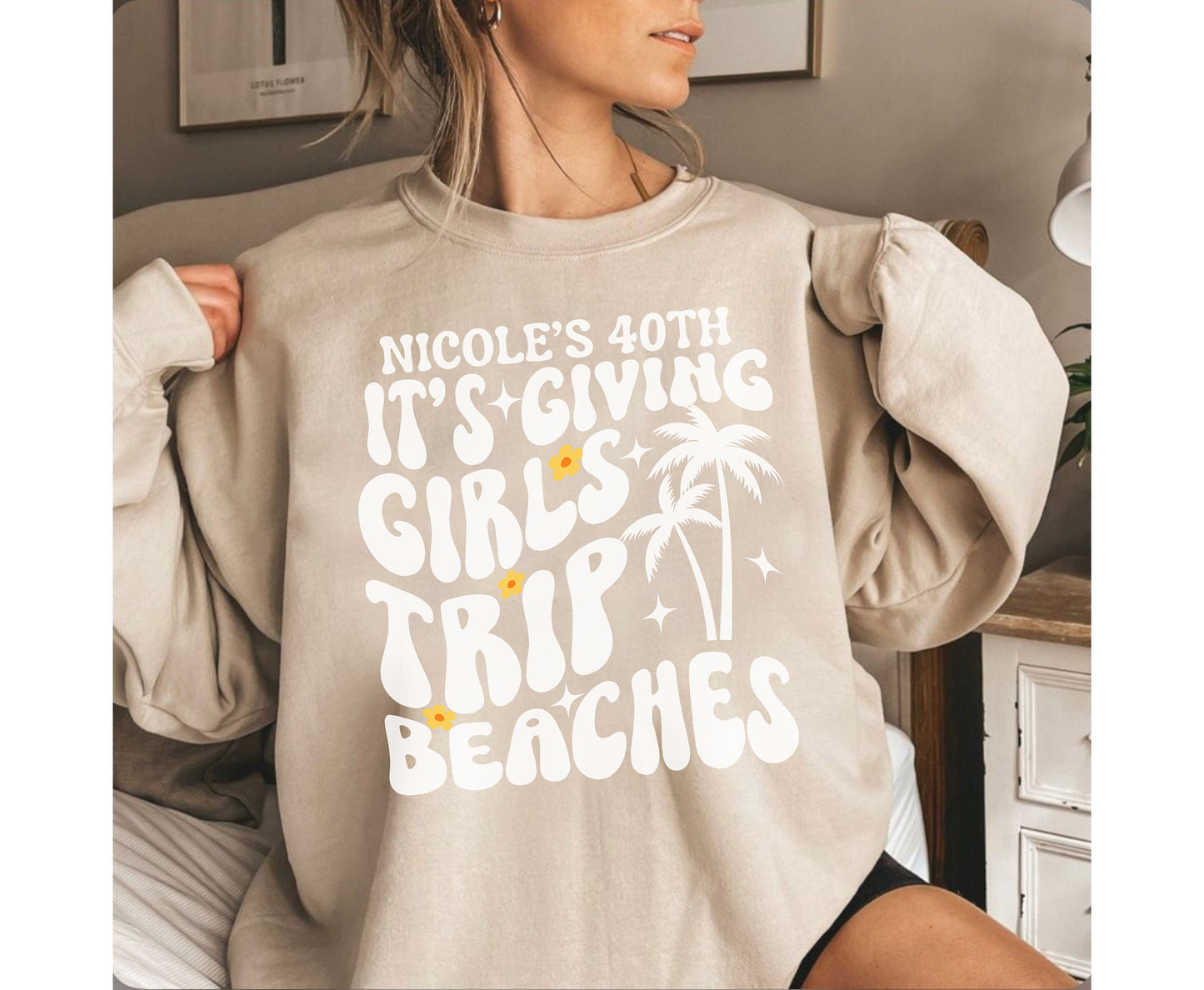 Girls Trip Retro Wavy Unisex Vacation Beach Shirts - Holiday  Gift Options