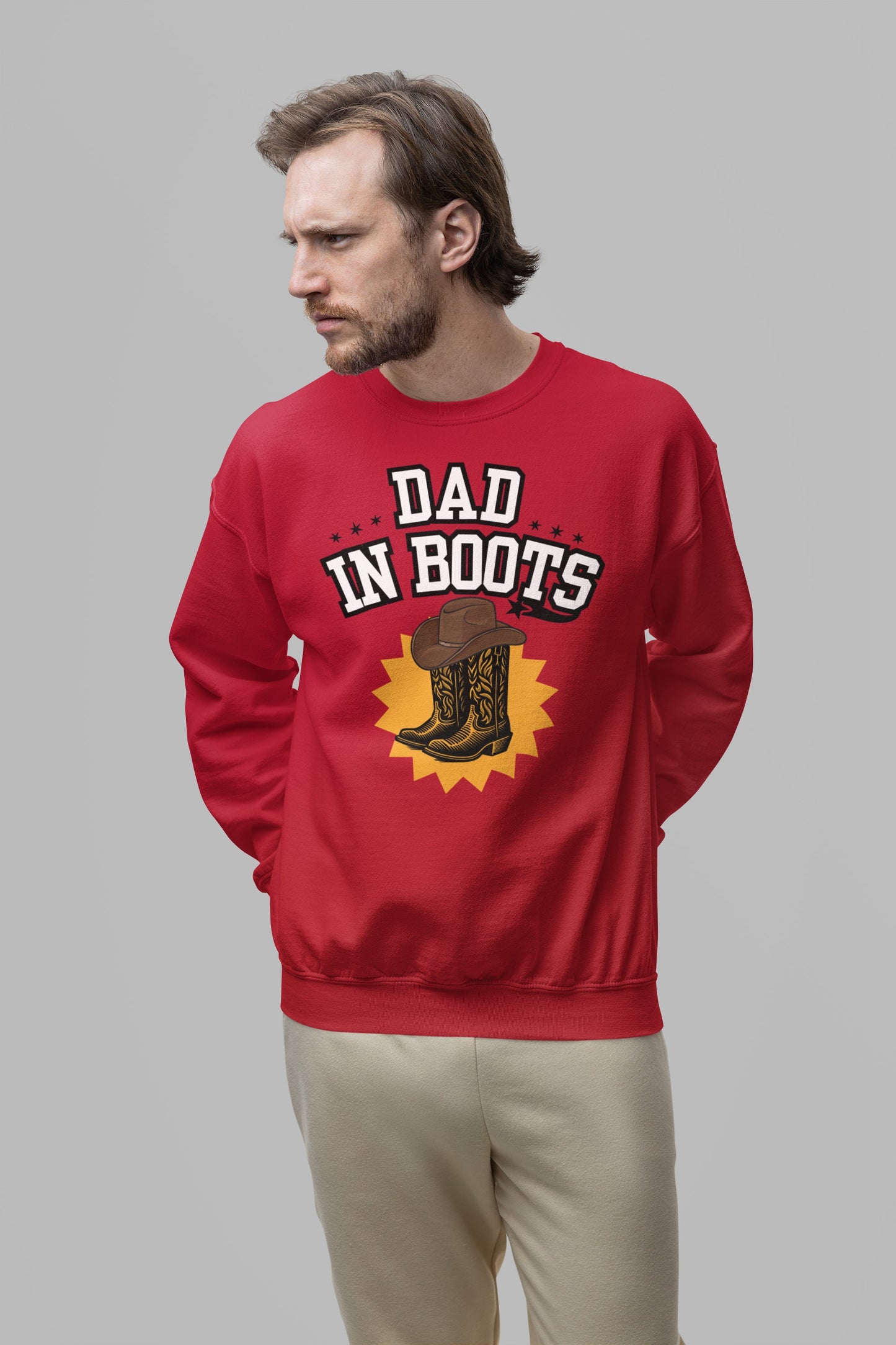 Cowboy Dad Sweatshirt - Western Themed Gift for Baby Showers and Fathers Day