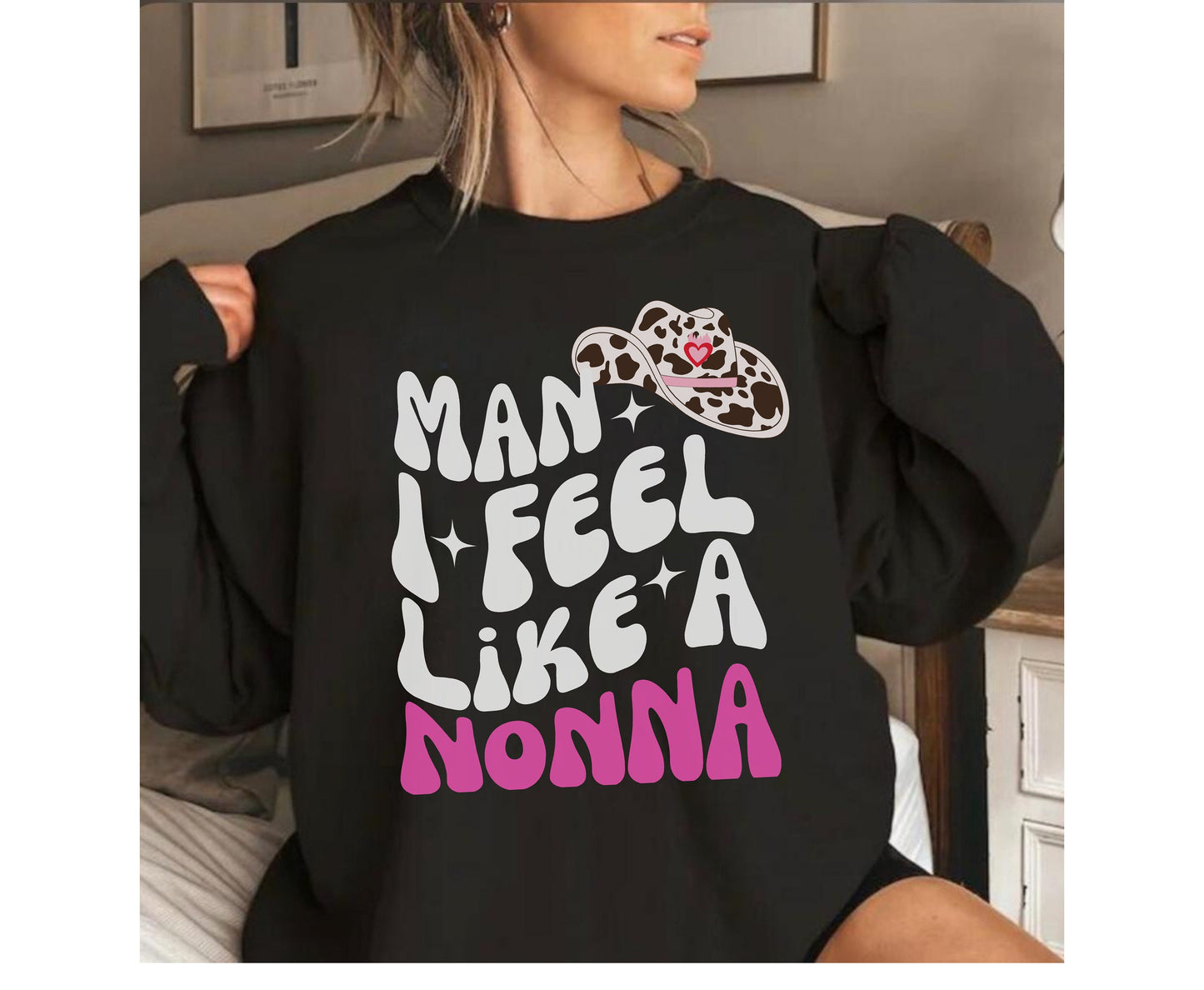 Mann, ich fühle mich wie eine Nonna Western Themen trendige Oma T Shirt Geschenke für Nonna Cowgirl Shirt für Oma Geburtstag Cowboy Geschenk für Großmutter