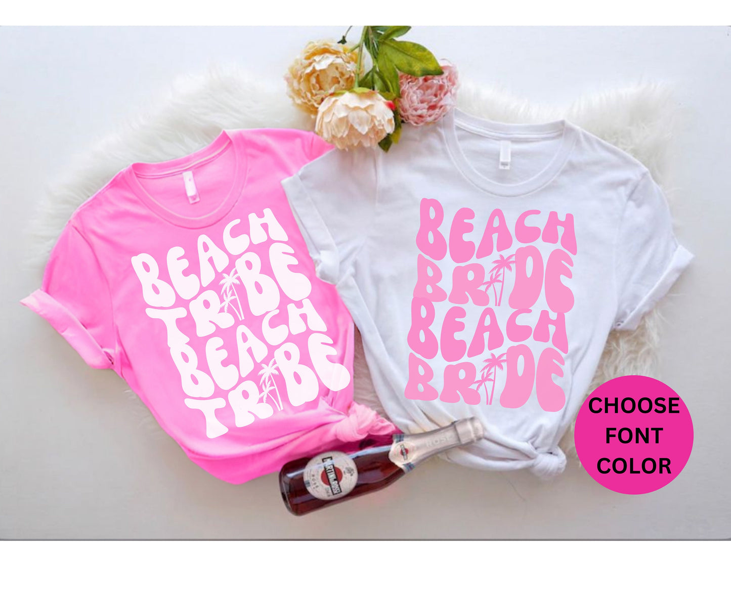 Beach Bachelorette Retro Wavy Bride Squad T-shirt