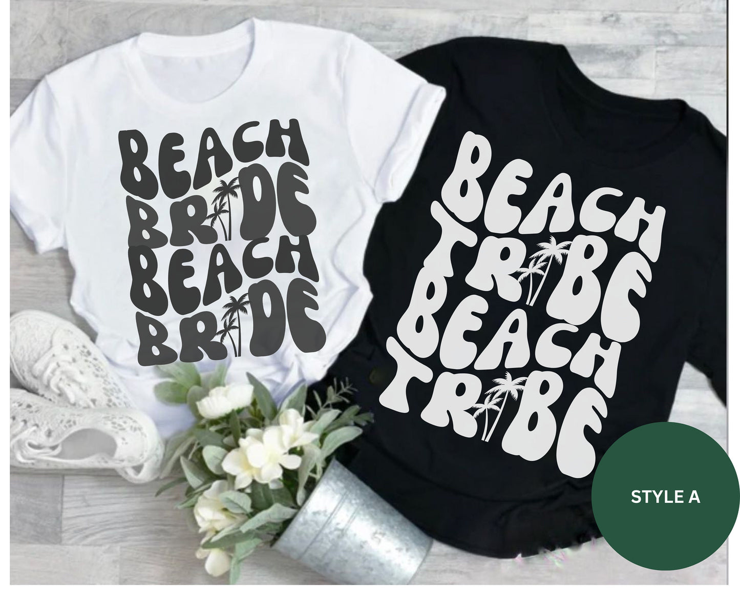 Beach Bachelorette Retro Wavy Bride Squad T-shirt