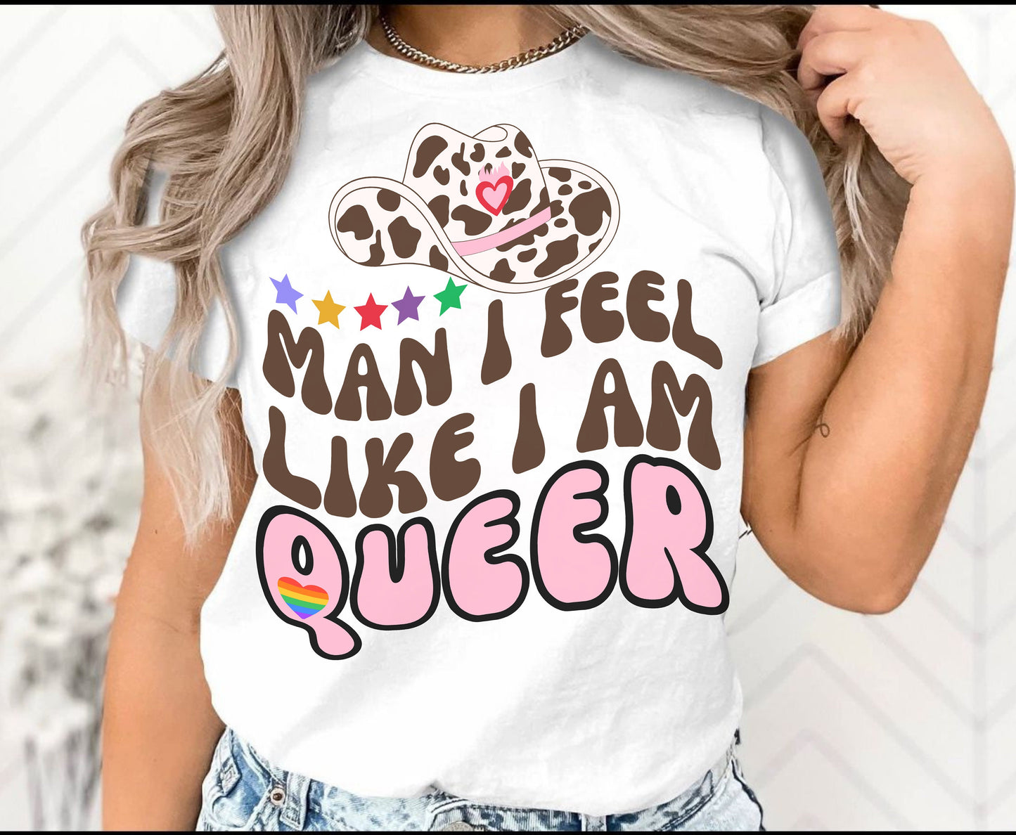 Man I feel like I am QUEER Pride Month Shirt gifts for They Them, Gay Lesbian Pride Month LGBTQ+ Queer Tshirt Sweatshirt Hoodie Gift