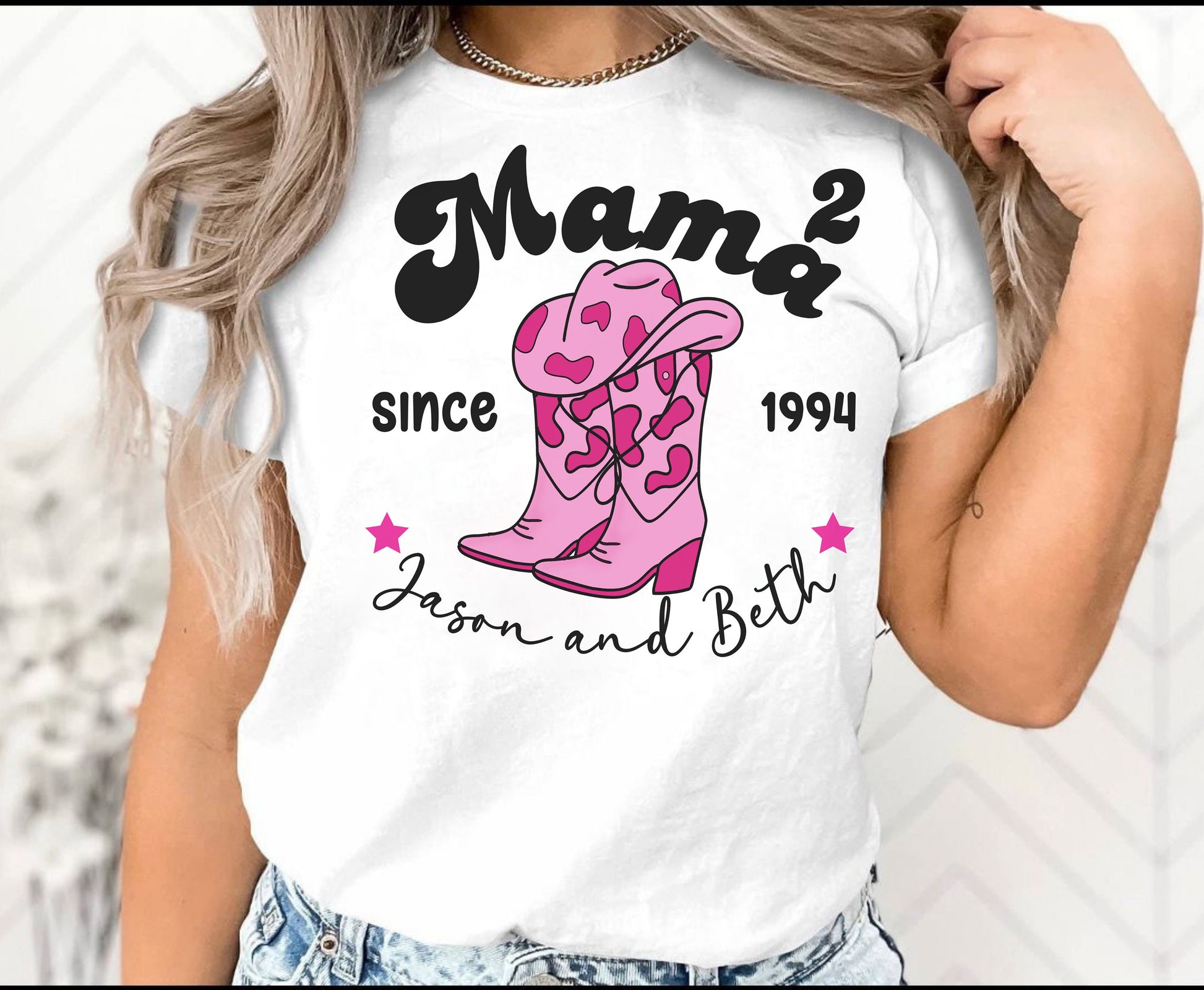 Customized Mama of 2 shirt gifts for Mom, Mother&#39;s day gift for her