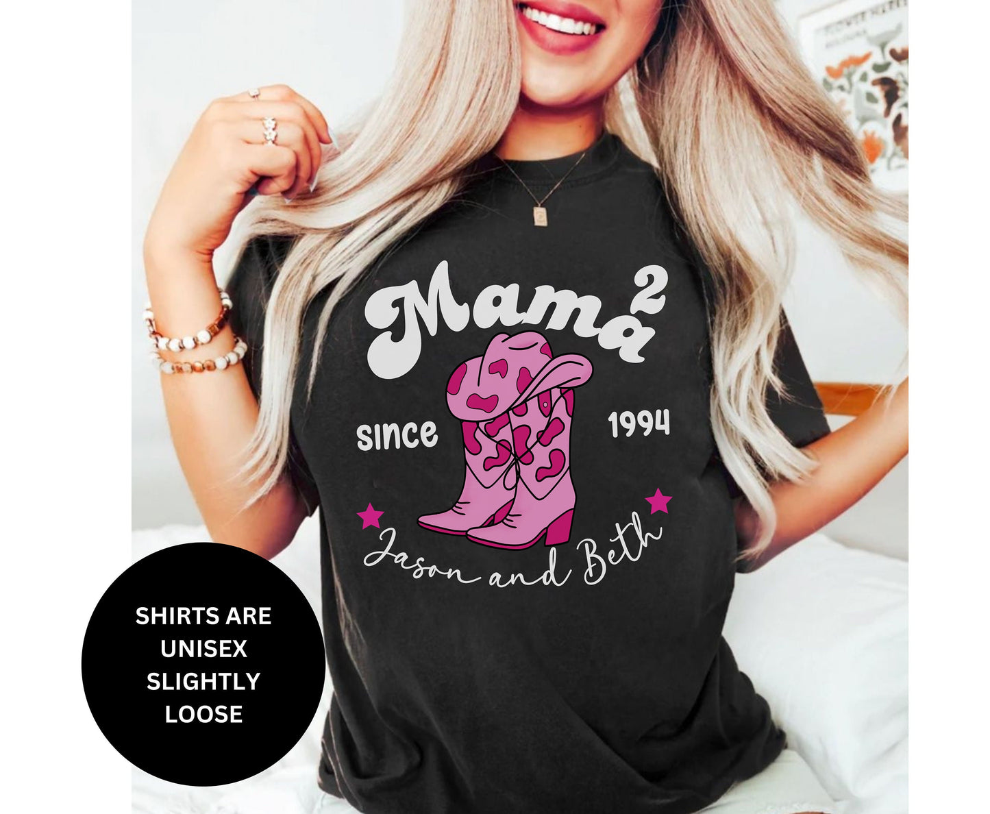 Customized Mama of 2 shirt gifts for Mom, Mother&#39;s day gift for her