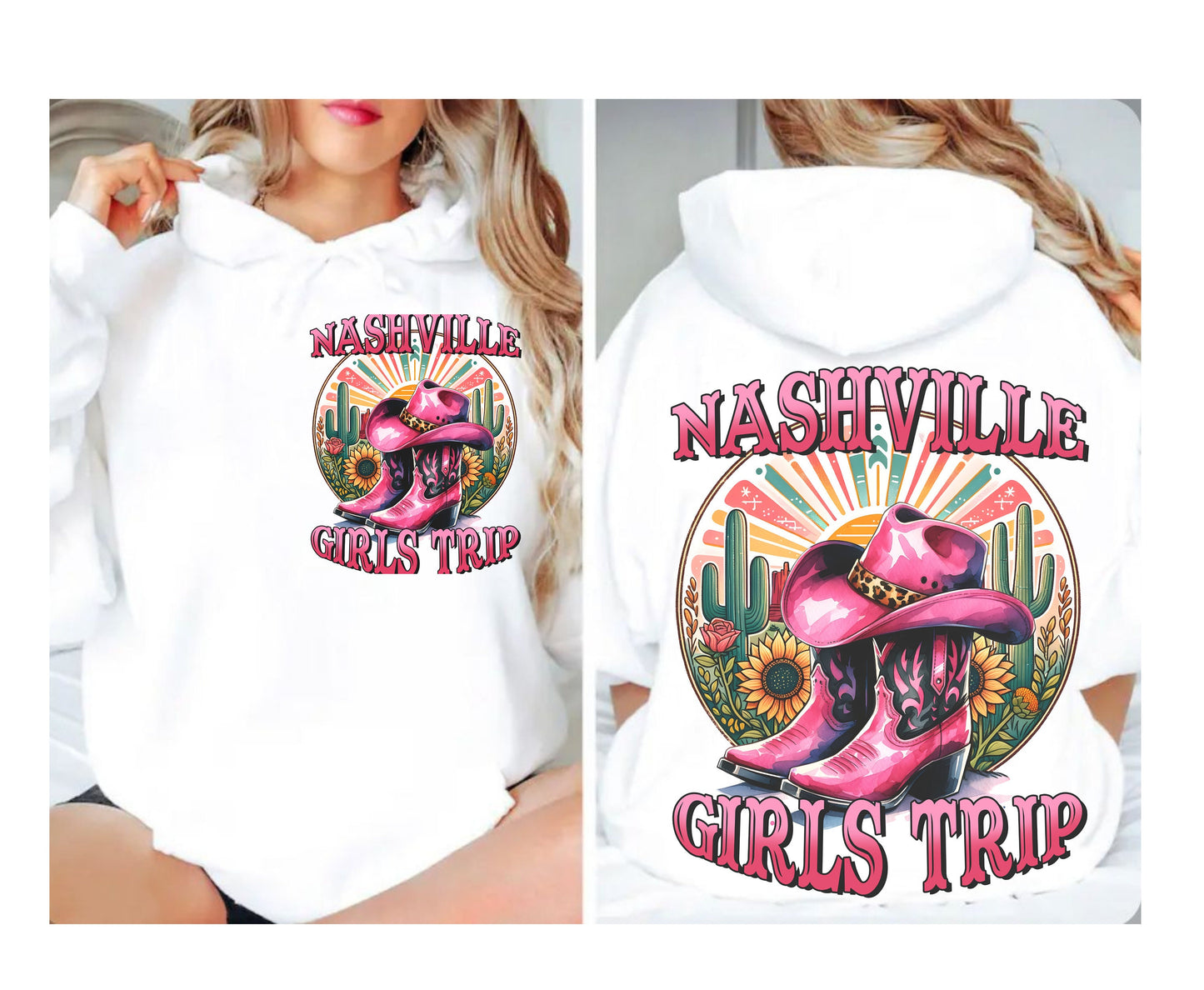 Cowgirl Nashville Girls Trip Tee Shirt with Western Themed Design