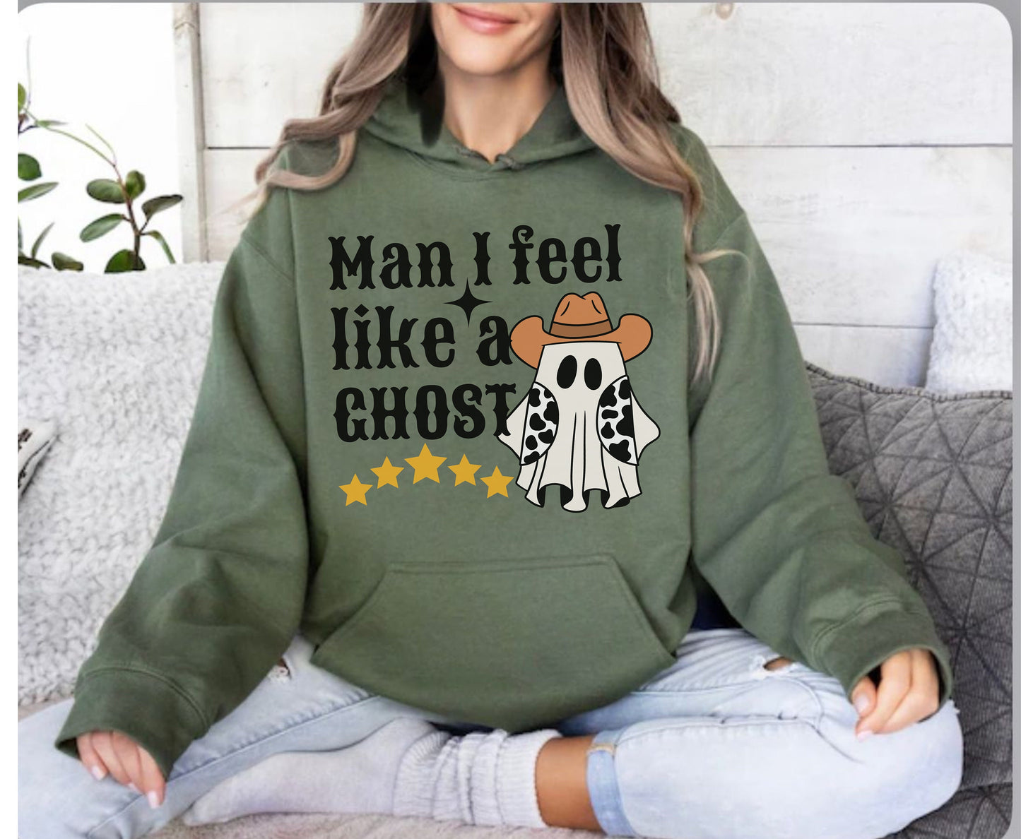 Man I feel Like a Ghost Western Ghost Shirt, Trendy Halloween Shirt for Men Women