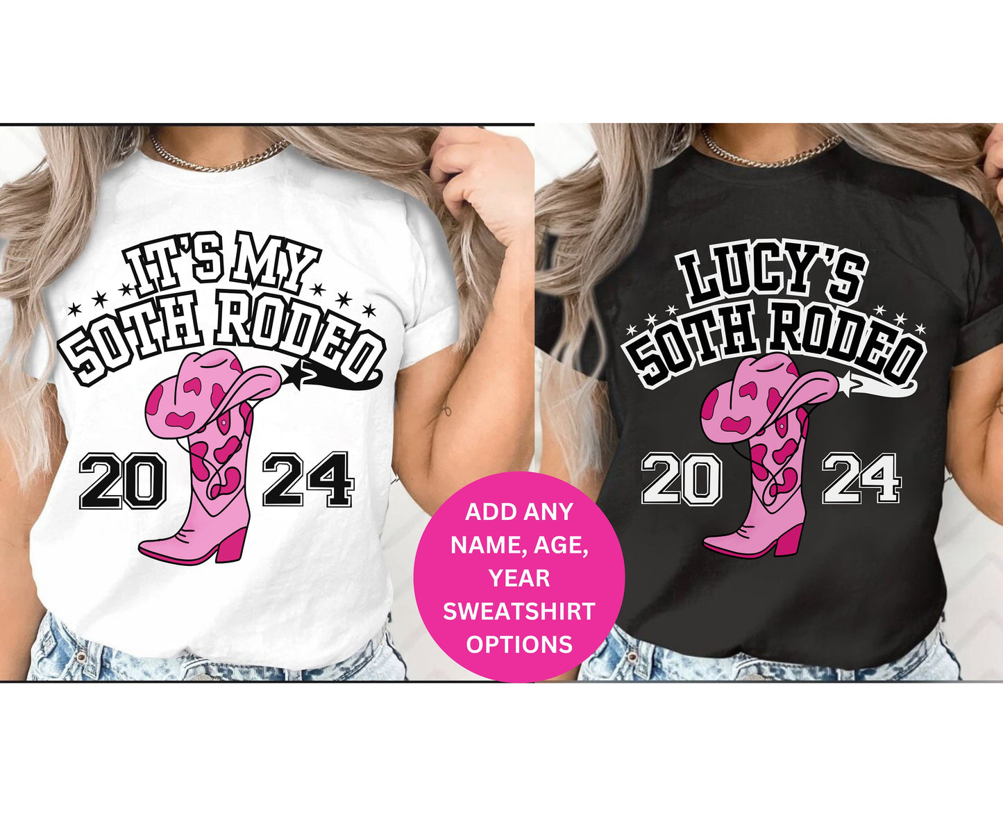 50th Western-Themed Birthday Shirt Cowgirl Sweatshirt 50th Cowboy Birthday Party Tee Shirts for Country Birthday Babe Tank top for Men Women