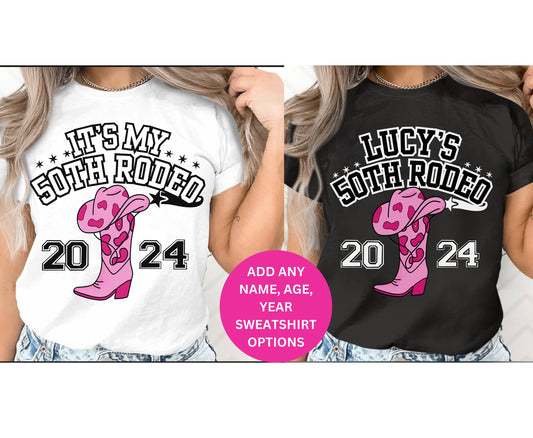 50th Western-Themed Birthday Shirt Cowgirl Sweatshirt 50th Cowboy Birthday Party Tee Shirts for Country Birthday Babe Tank top for Men Women