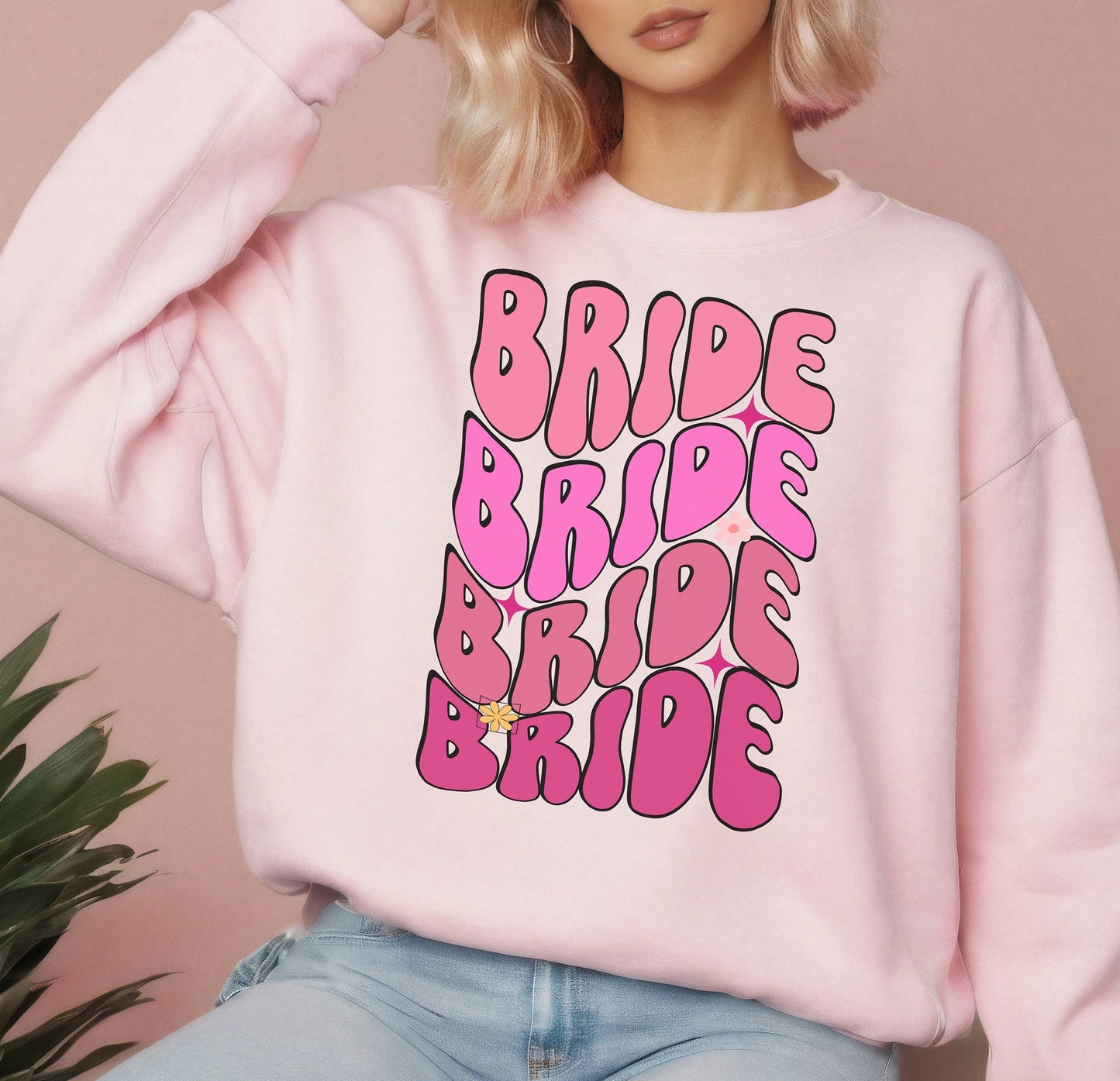 Boho Bridal Shower Shirt Retro groovy wavy bride Bridesmaid tshirt sweatshirt Hoodie gifts for Hen Party Bridal shower