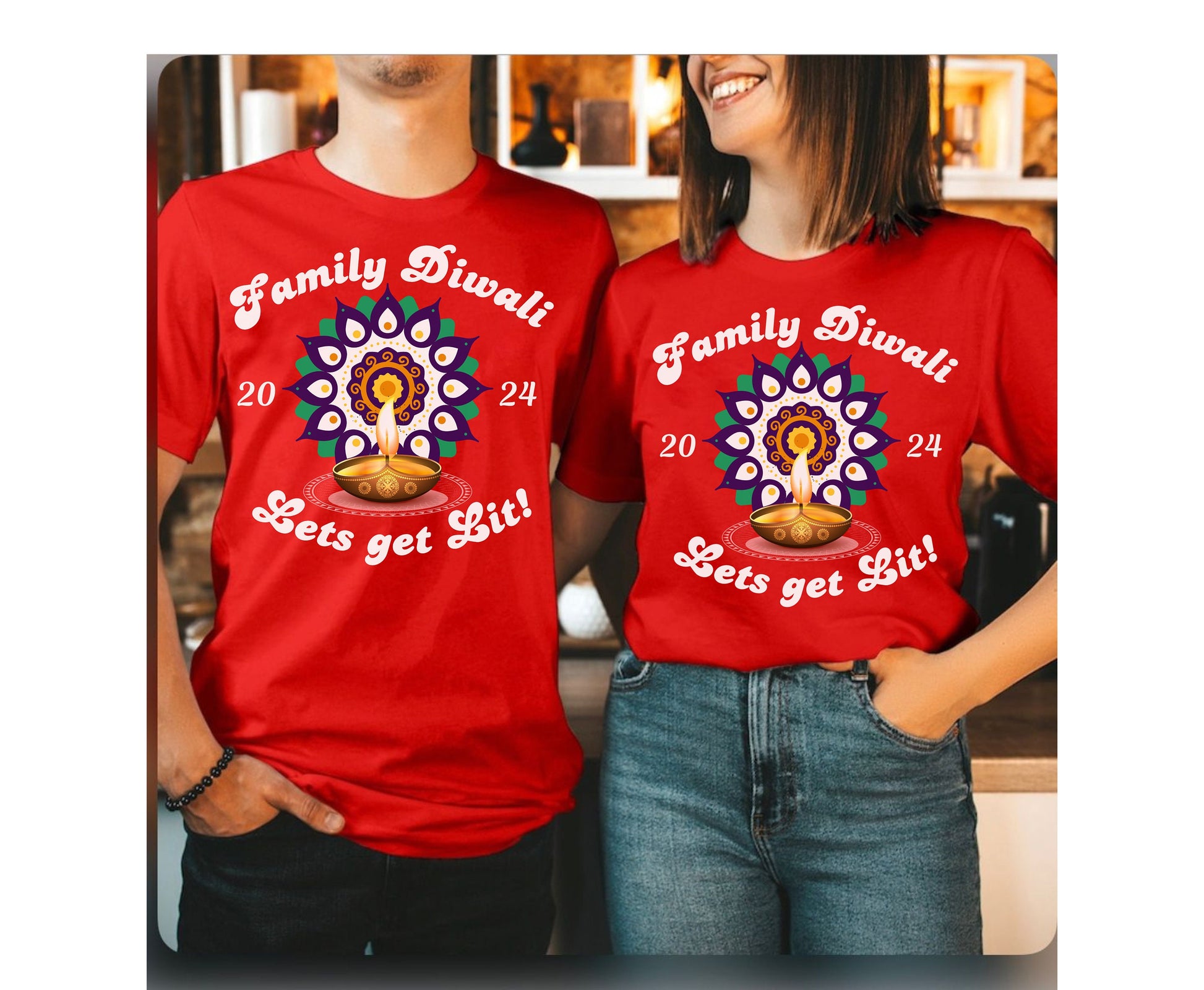 Family Diwali 2024 Shirt Lets Get Lit Hindu Festival of Light Gift for her gift for him Family matching tshirt Sweatshirt hoodie for diwali wife wife and husband diwali