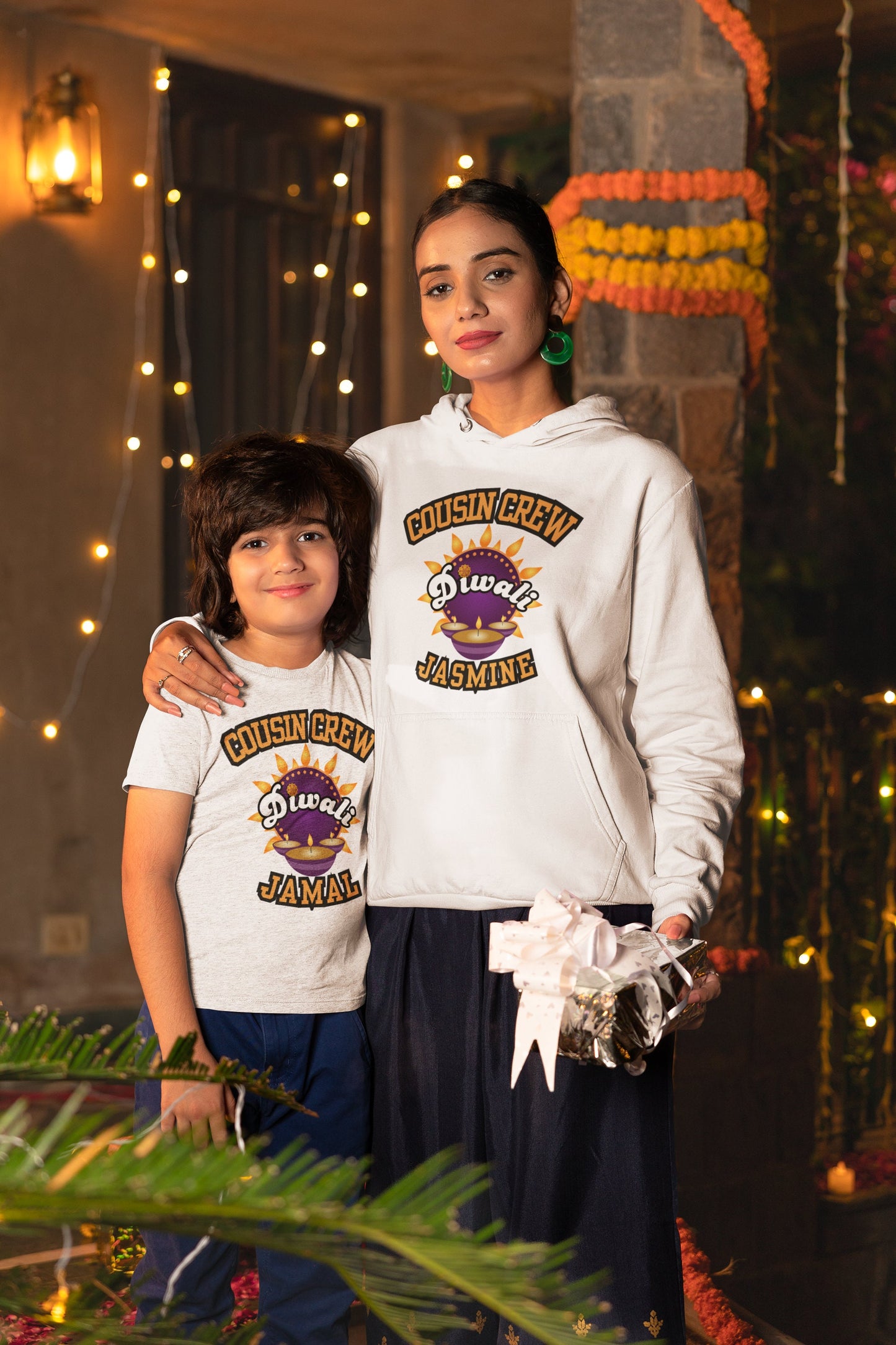 Custom COUSIN CREW DIWALI Shirt with Family Matching outfit Diwali Cousin Jumper Boy girl Mum and baby Diwali Tee Shirts Indian Party Tshirt