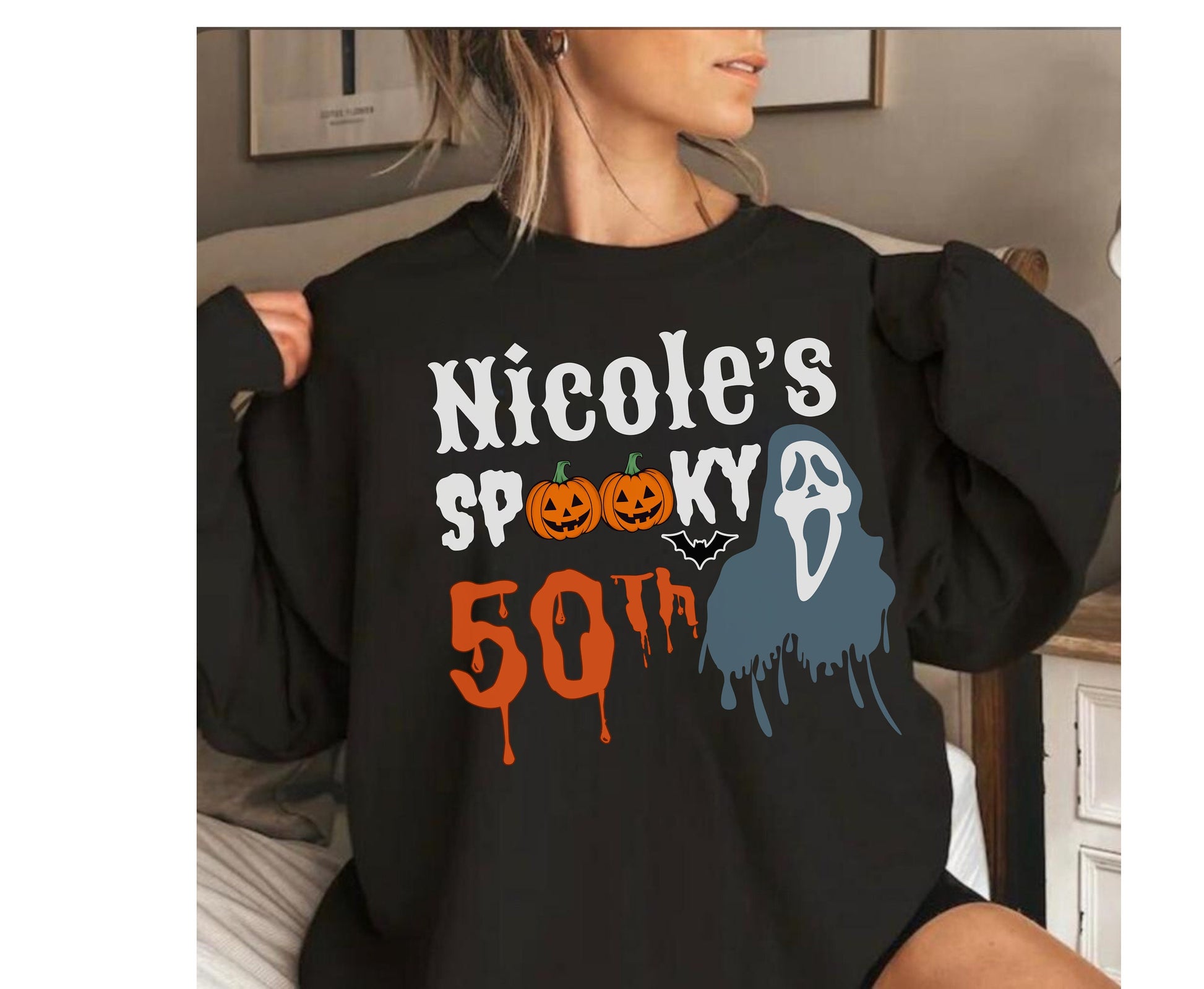 50th Halloween Birthday Shirt gift for men women Unisex Halloween Jumper BIRTHDAY gifts for her and him