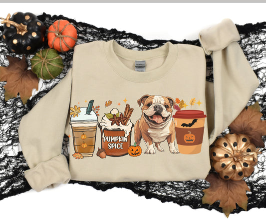 English Bulldog dog mom dad fall shirt