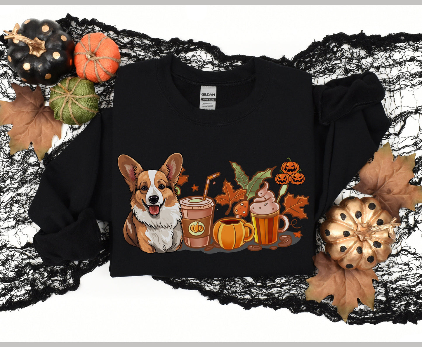 Corgi Dog Pumpkin Spice Fall Shirt gifts for Men Women Spooky Corgi Dog Mom DOG Dad Halloween Tee Shirts Sweatshirt Dog Lover Fall Hoodie