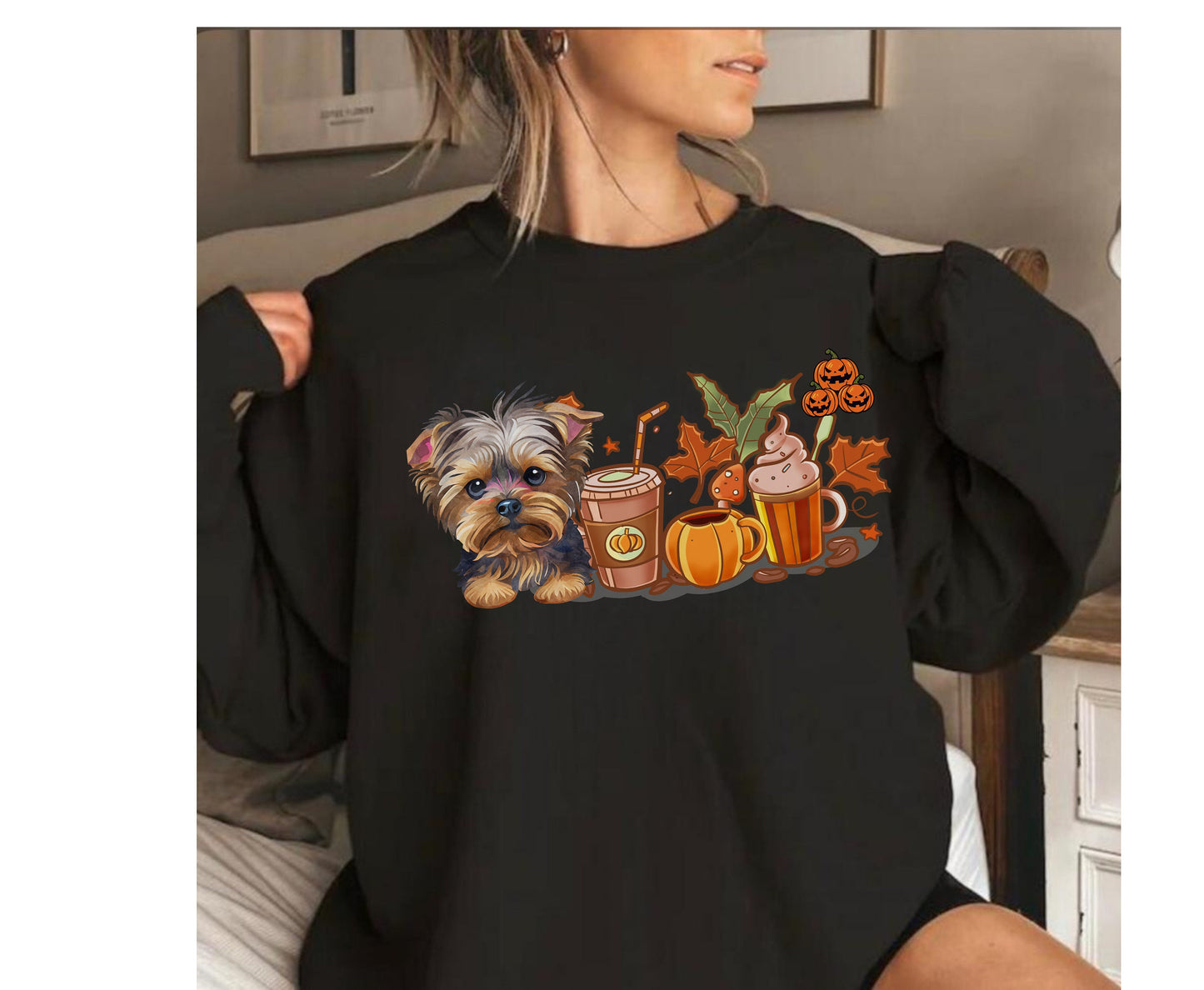 Yorkshire Terrier coffee lover fall shirt for men women