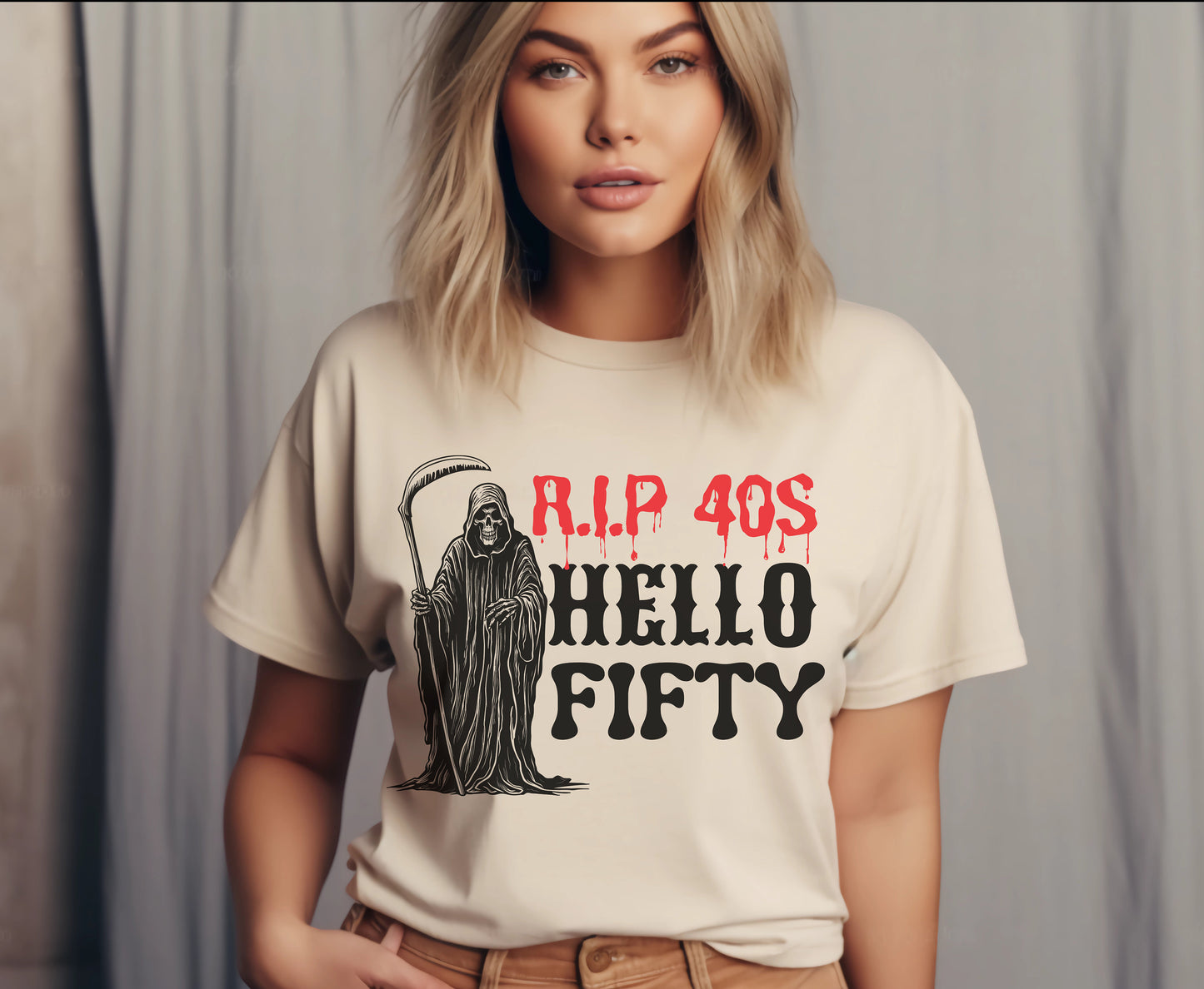 50th Birthday Gift for men women Grim ripper shirt for men women Halloween 50th gift for him her